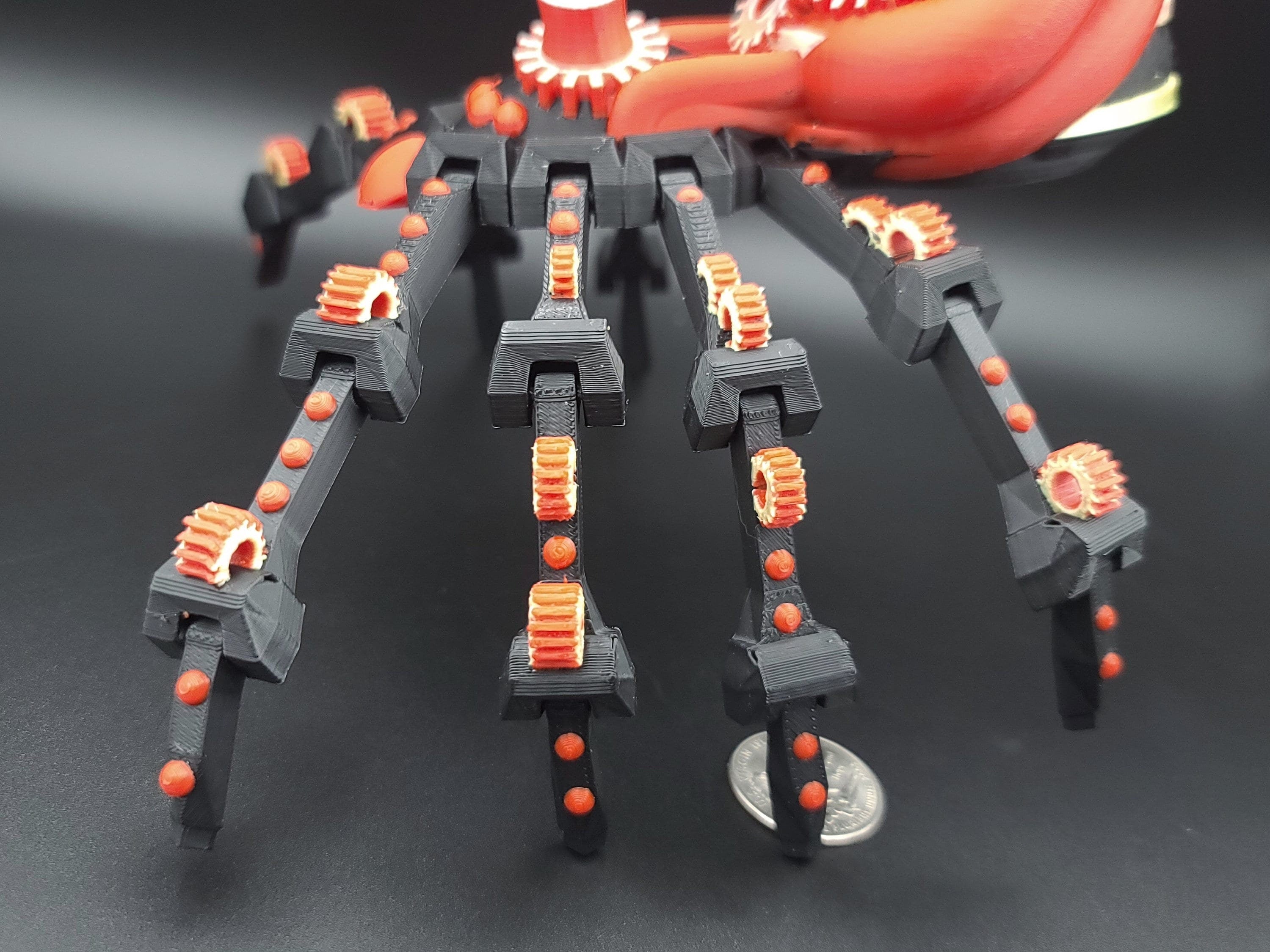 Multi Color Steam Punk Spider. 100% 3D printed! Steam Punk Spider 3D printed articulating spider . flexi Toy, 9.75 in. Stress Relief, Gift.