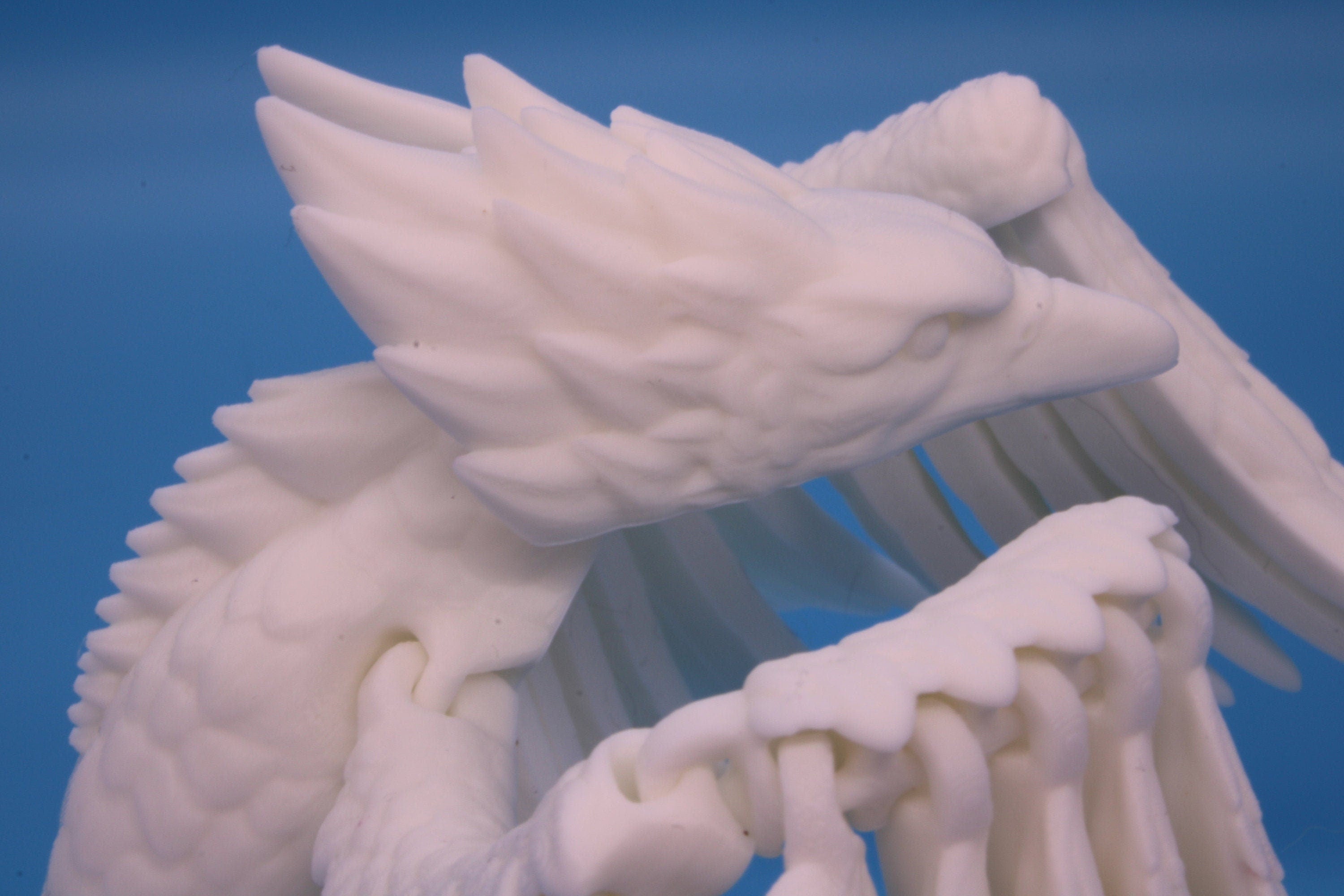 Cute Flexi White Phoenix. Unique 3D printed. Great Articulating fidget toy, desk, sensory toy. 4 inch