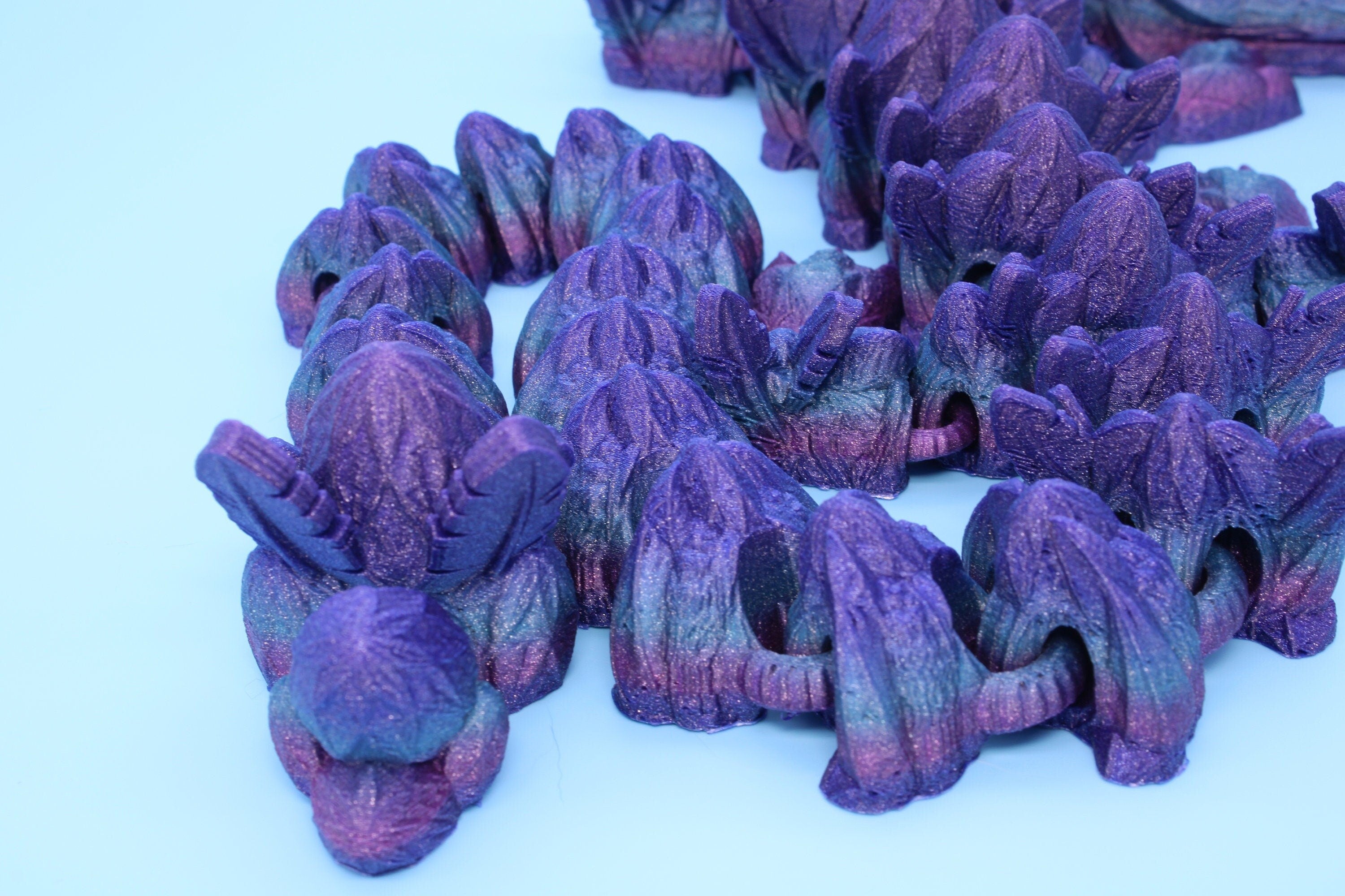 Easter Dragon | Multi Color Rainbow | 3D Printed Articulating Dragon | Flexi Toy | Adult Fidget Toy | Dragon Buddy ready for you! 23 in