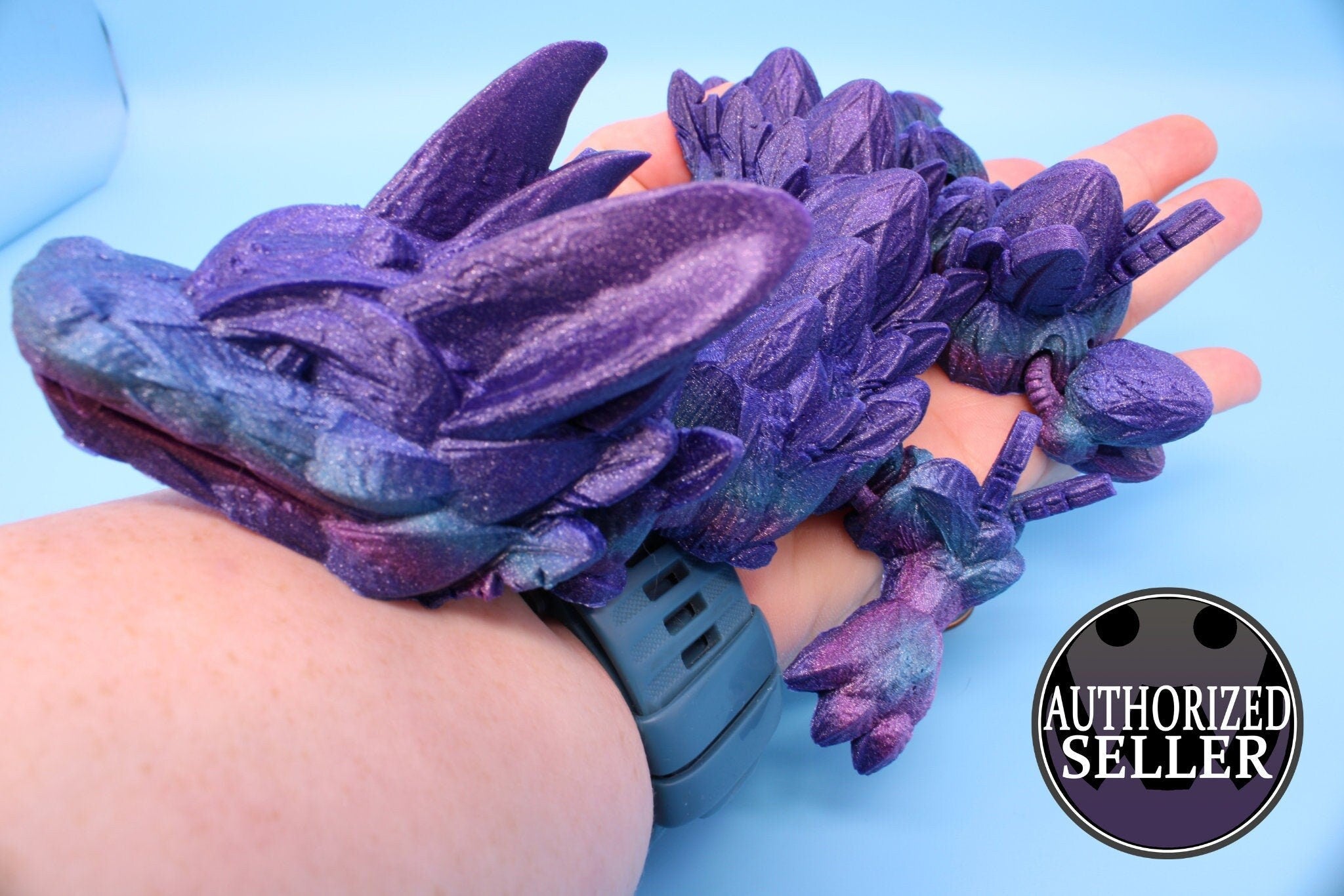 Easter Dragon | Multi Color Rainbow | 3D Printed Articulating Dragon | Flexi Toy | Adult Fidget Toy | Dragon Buddy ready for you! 23 in