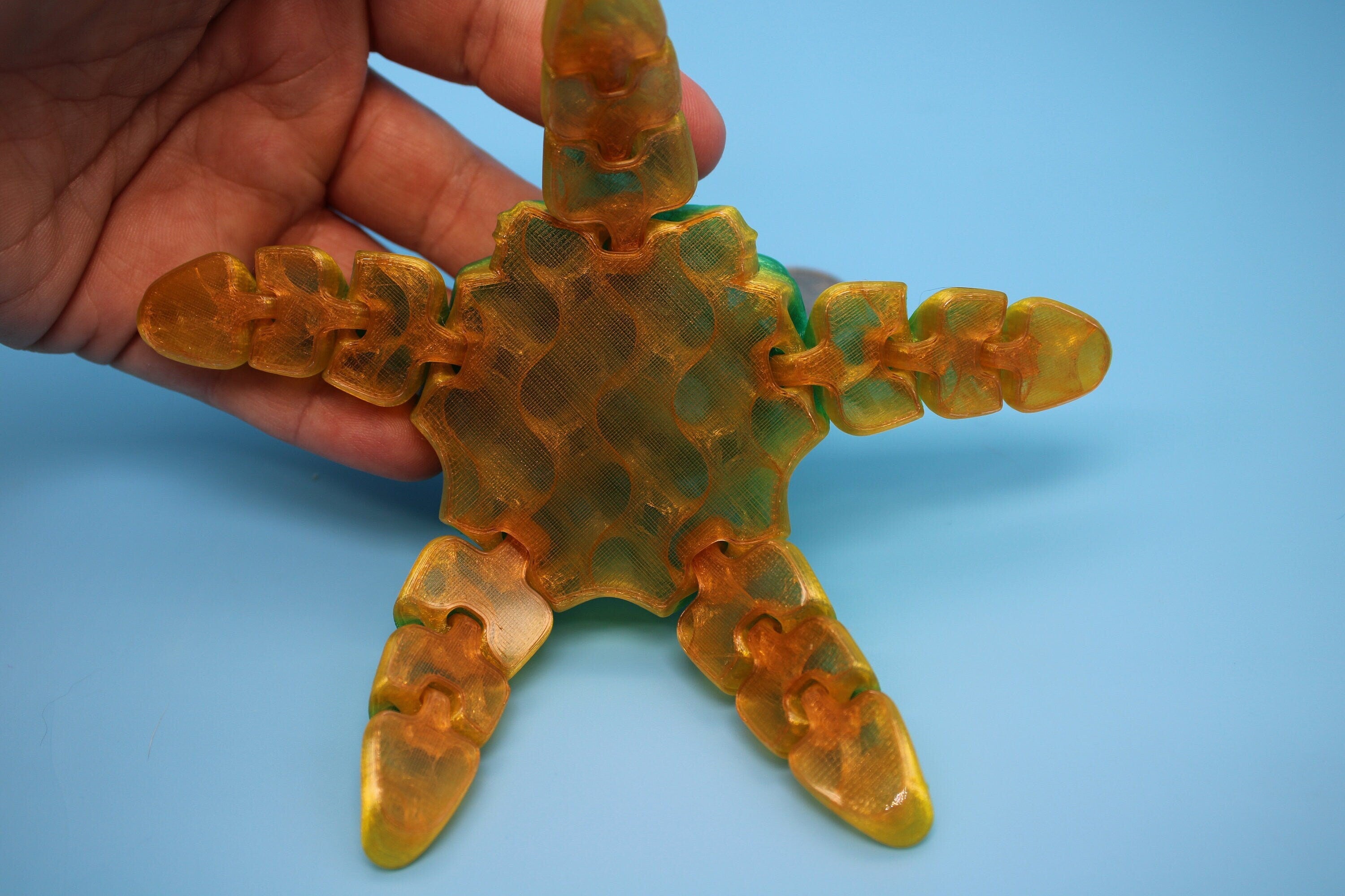 Flexible Rainbow Rock Starfish | Cute Flexi Toy | Articulating Starfish | 3D printed Unique Fidget | Desk Buddy | 13 in.