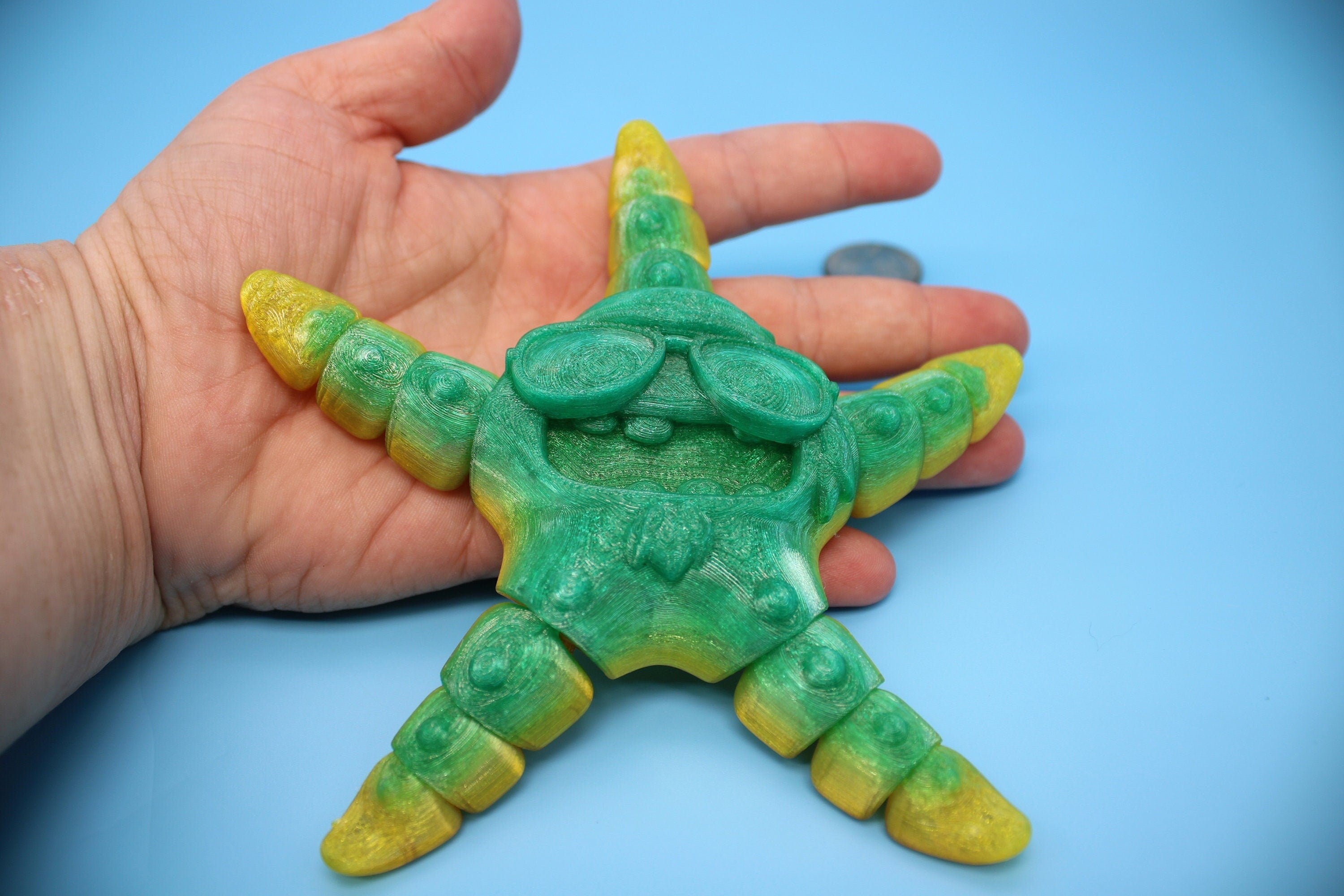 Flexible Rainbow Rock Starfish | Cute Flexi Toy | Articulating Starfish | 3D printed Unique Fidget | Desk Buddy | 13 in.
