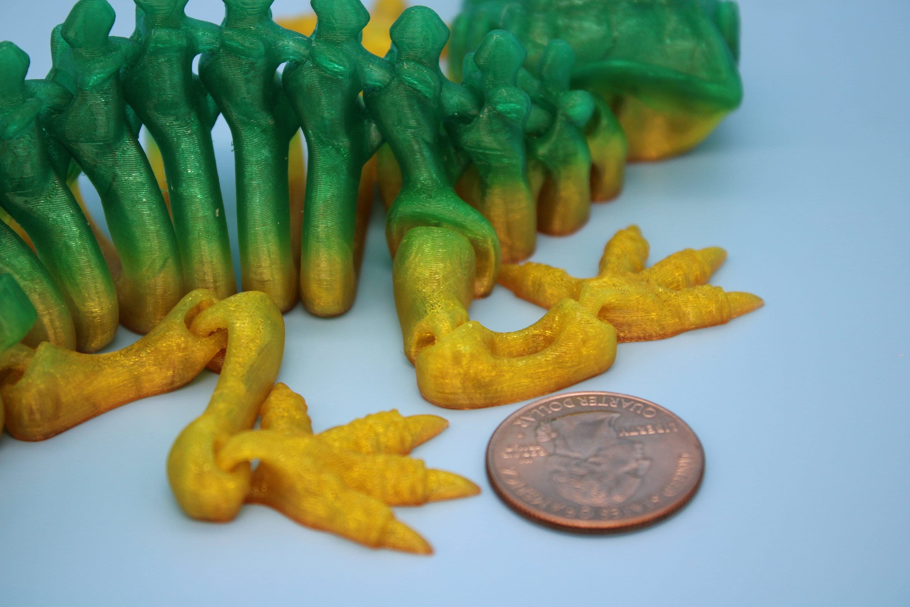 Flexible Rainbow Crocodile | Cute Flexi Toy | Articulating Crocodile | 3D printed Unique Fidget | Desk Buddy | 13 in.