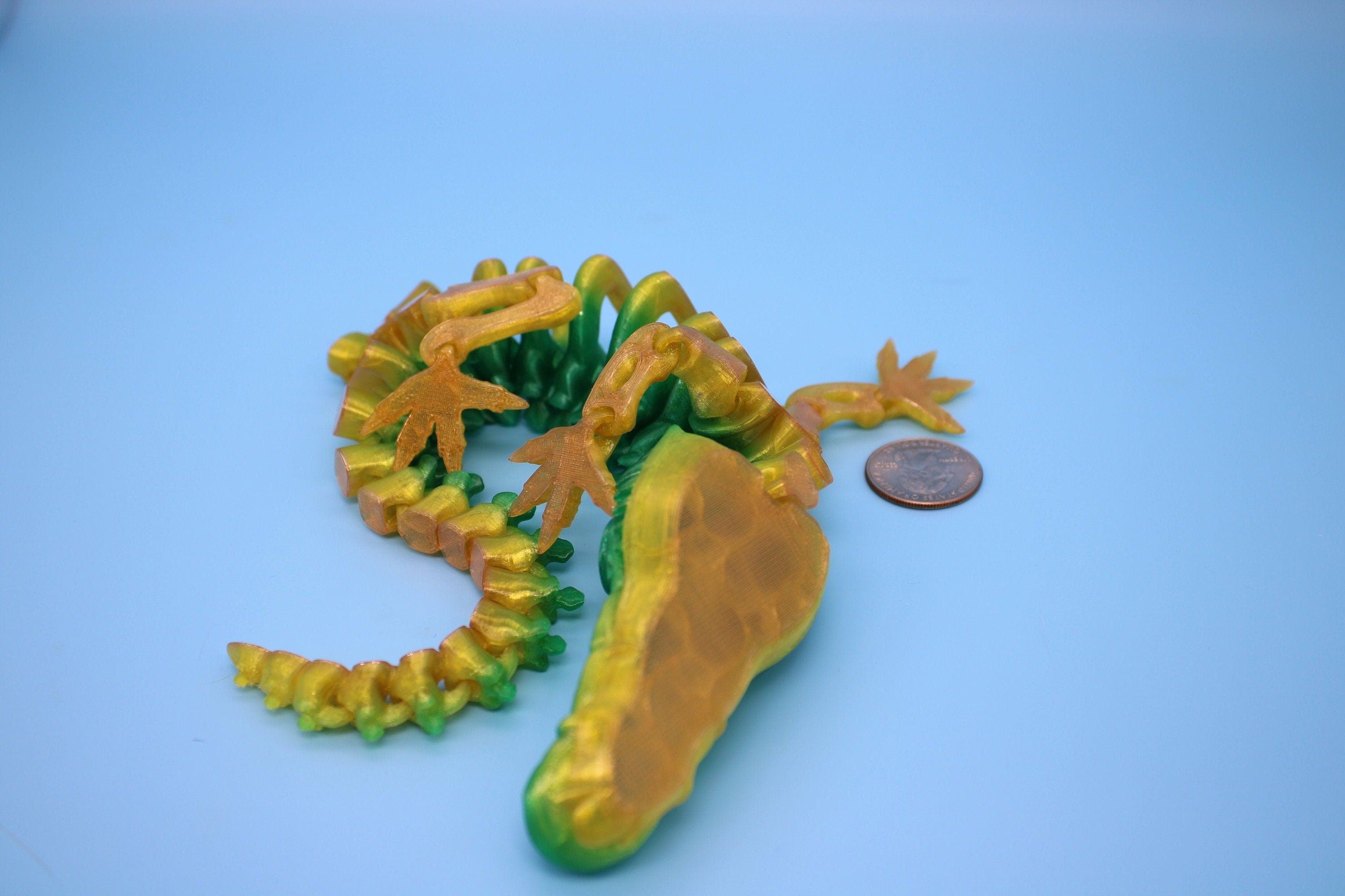 Flexible Rainbow Crocodile | Cute Flexi Toy | Articulating Crocodile | 3D printed Unique Fidget | Desk Buddy | 13 in.