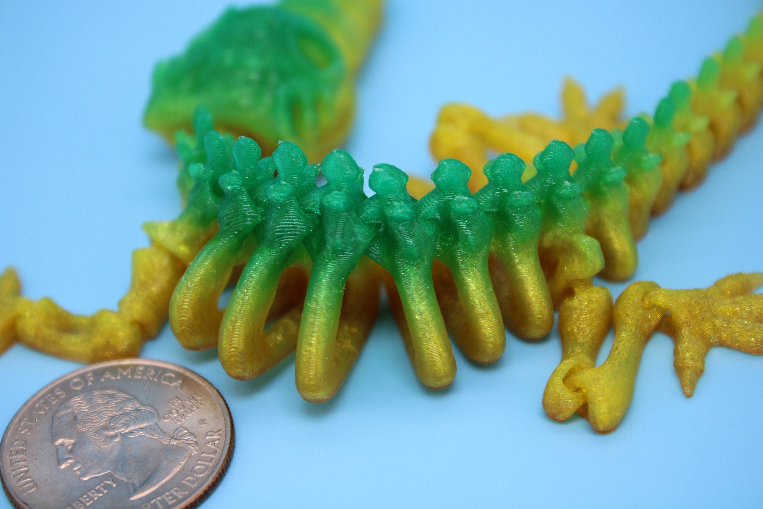 Miniature Flexible Rainbow Crocodile | Cute Flexi Toy | Articulating Crocodile | 3D printed Unique Fidget | Desk Buddy | 8 in. (TPU)