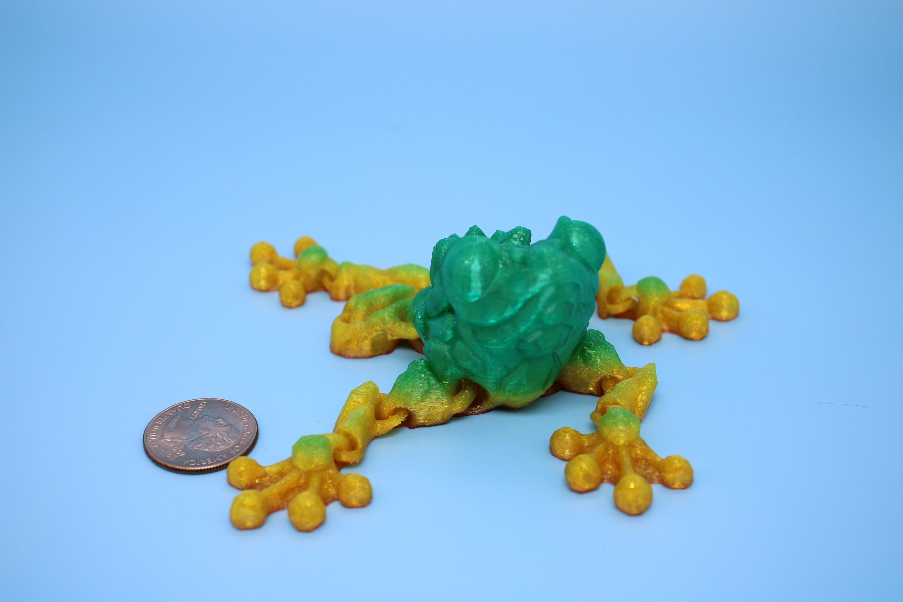 Miniature Flexible Crystal Frog | 3D Printed Crystal Cute Frog | 5.5 inches | Friendly Frog | Sensory Toy | Fidget Toy | Articulating Frog.