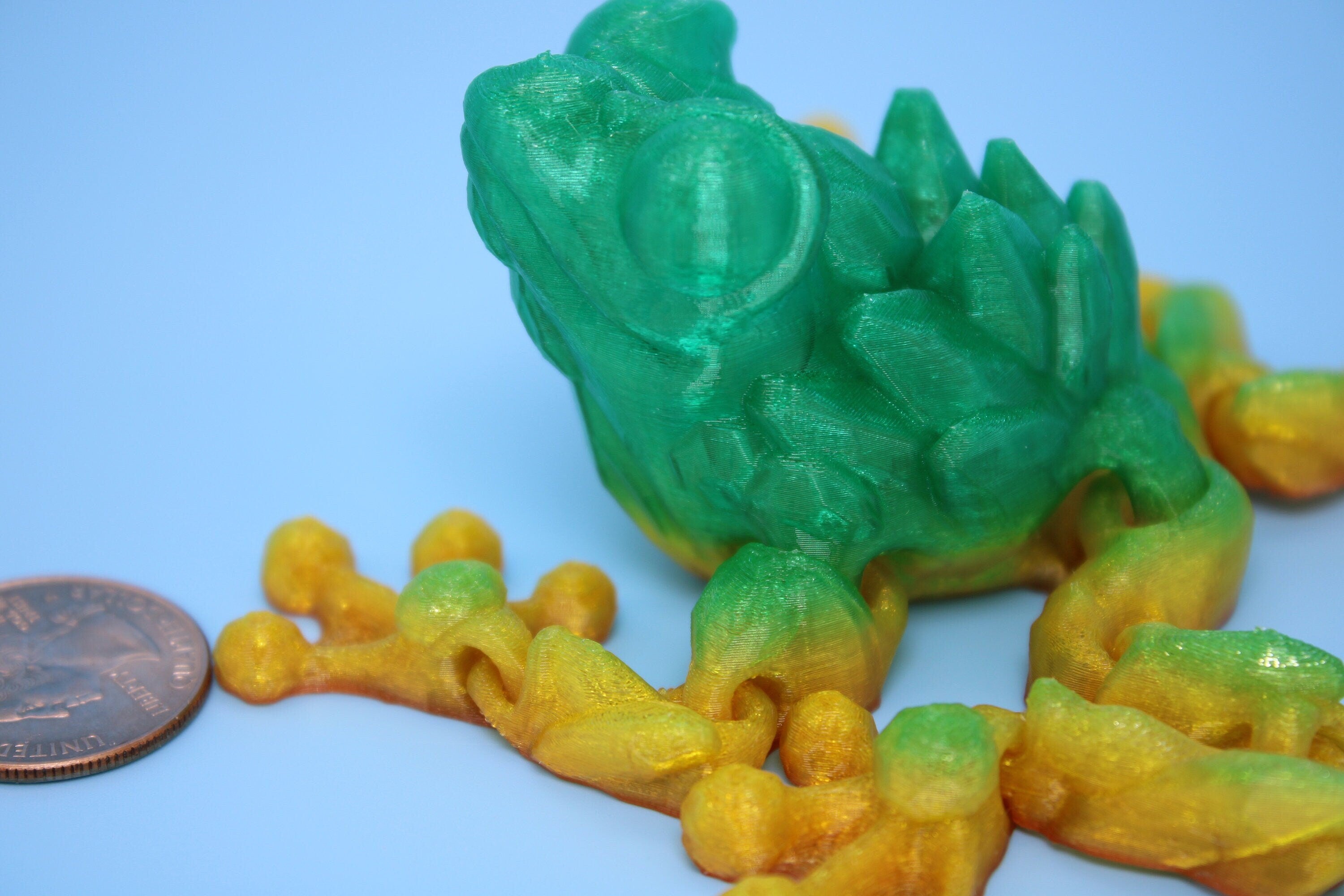 Miniature Flexible Crystal Frog | 3D Printed Crystal Cute Frog | 5.5 inches | Friendly Frog | Sensory Toy | Fidget Toy | Articulating Frog.