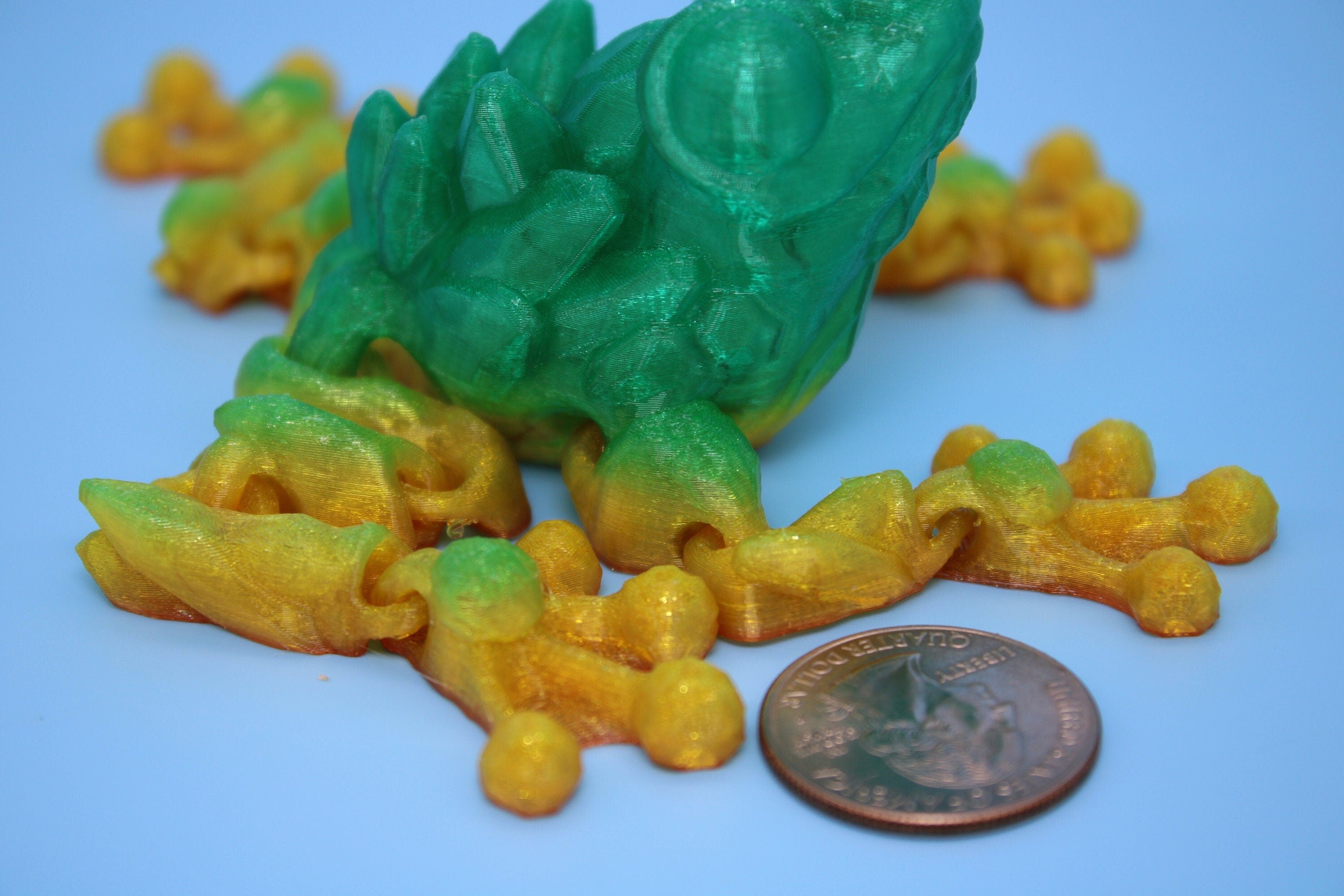 Miniature Flexible Crystal Frog | 3D Printed Crystal Cute Frog | 5.5 inches | Friendly Frog | Sensory Toy | Fidget Toy | Articulating Frog.