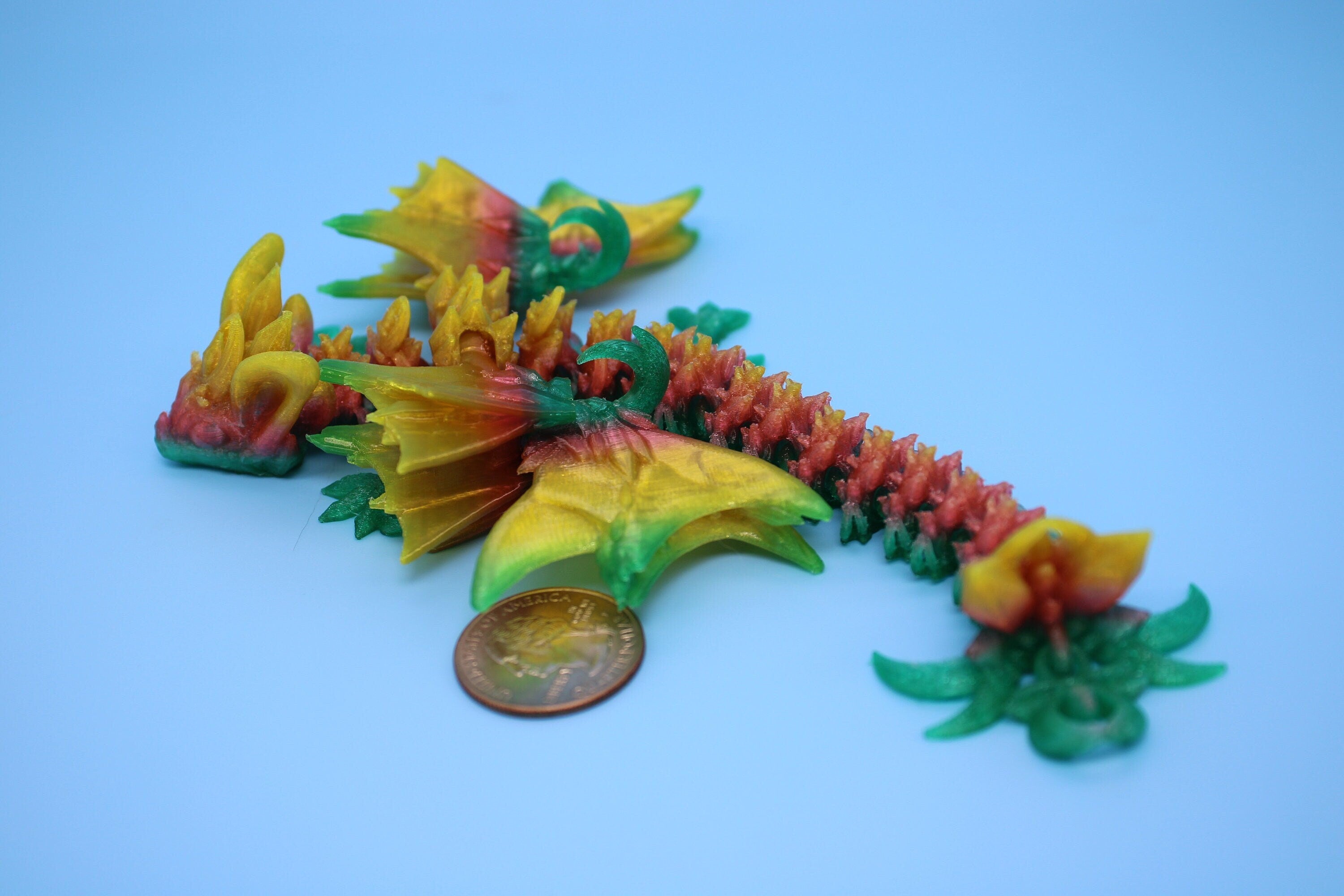 Miniature Flexible Bat Dragon | Rainbow Bat Wing | Articulating Dragon | 3D Printed Fidget | Flexi Toy | Adult Fidget Toy | Sensory Desk Toy