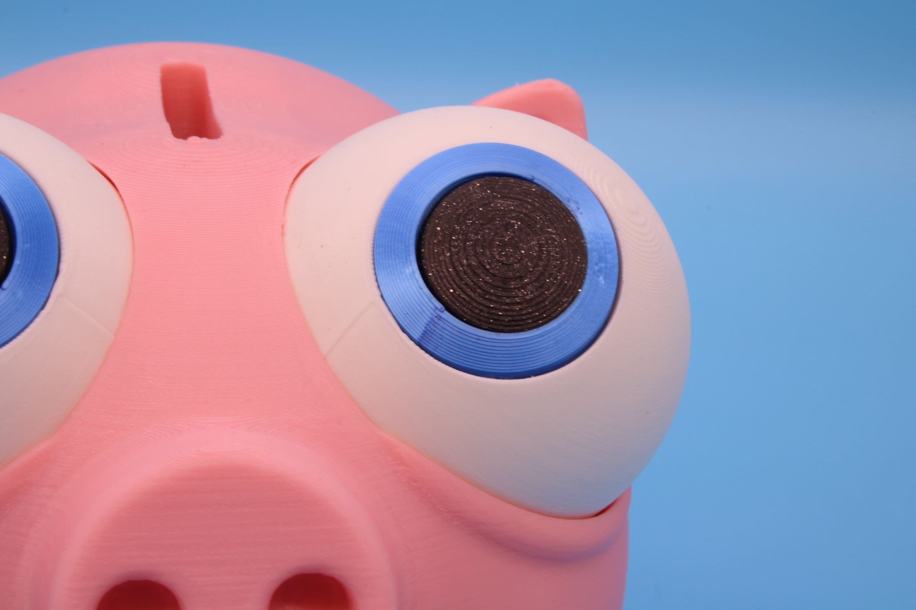 Pink Cute Piggy Bank | Eyes Do NOT Move | 3D Printed. Holds Coins | Looks Amazing on display | Removable Turn Knob To Get Coins Out.