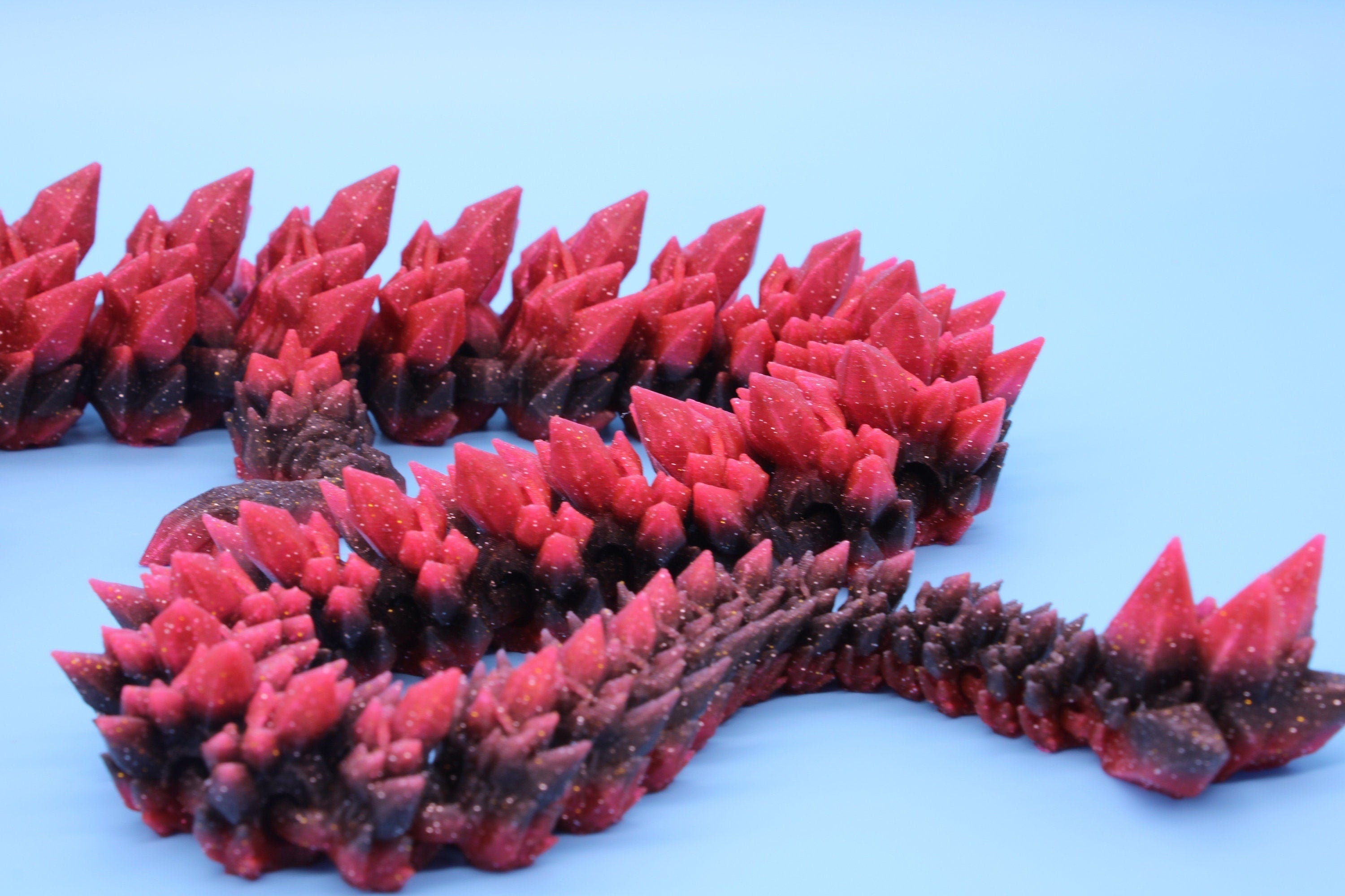 Rainbow Crystal Dragon | 3D Printed Articulating Dragon | Flexi Toy | Adult Fidget Toy | Dragon Buddy ready for you! 24 inch.
