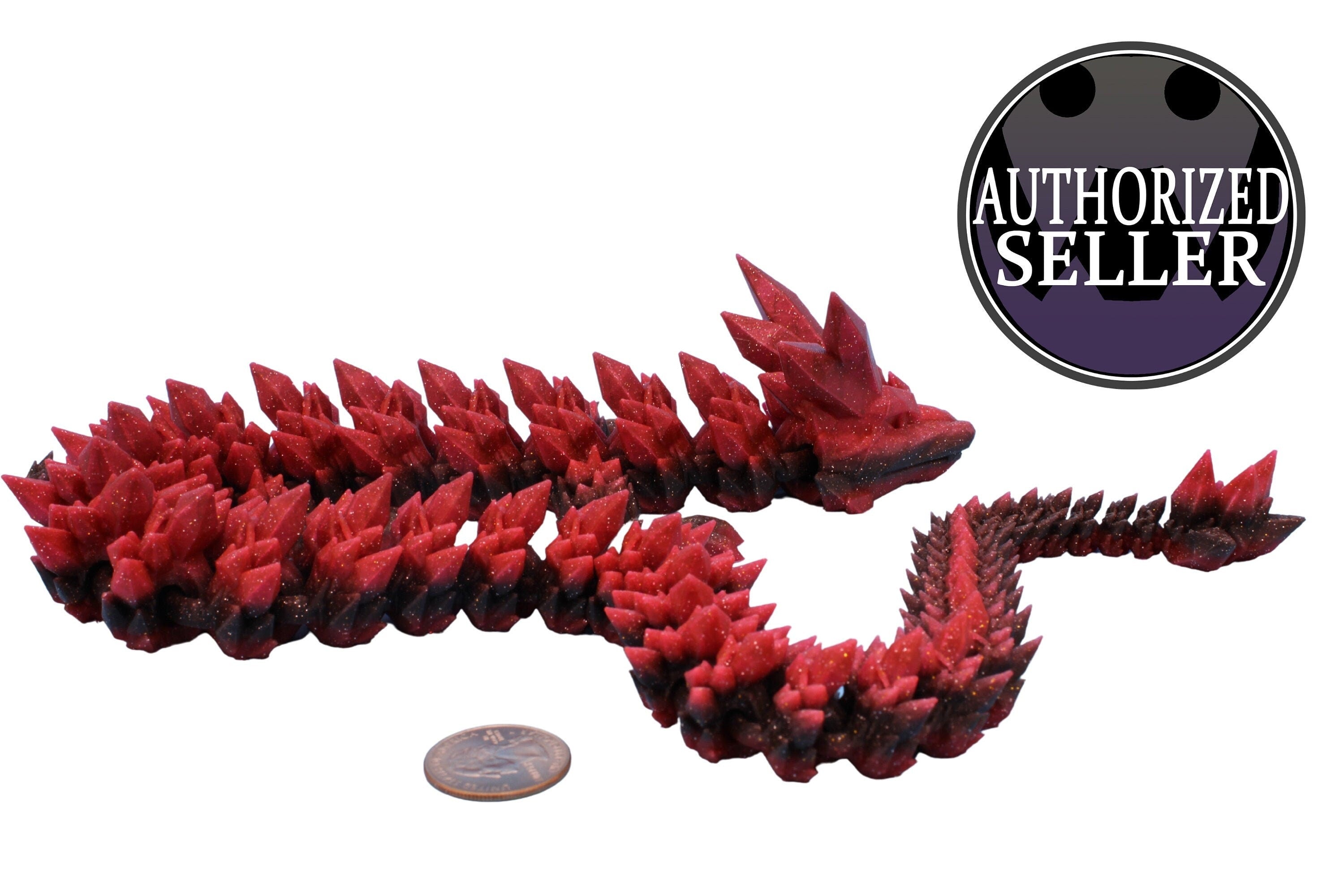 Rainbow Crystal Dragon | 3D Printed Articulating Dragon | Flexi Toy | Adult Fidget Toy | Dragon Buddy ready for you! 24 inch.