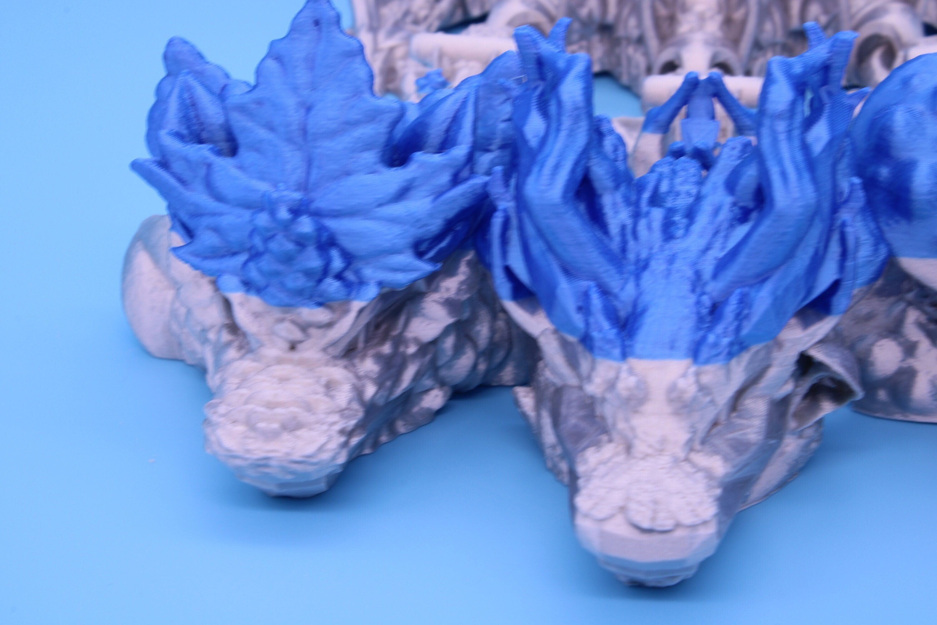 Tri-Forest Dragon | Multi Colored | Three Headed Dragon | 3D printed | Articulating Dragon | Fidget Toy | Flexi Toy | Stress Relief | Stim.