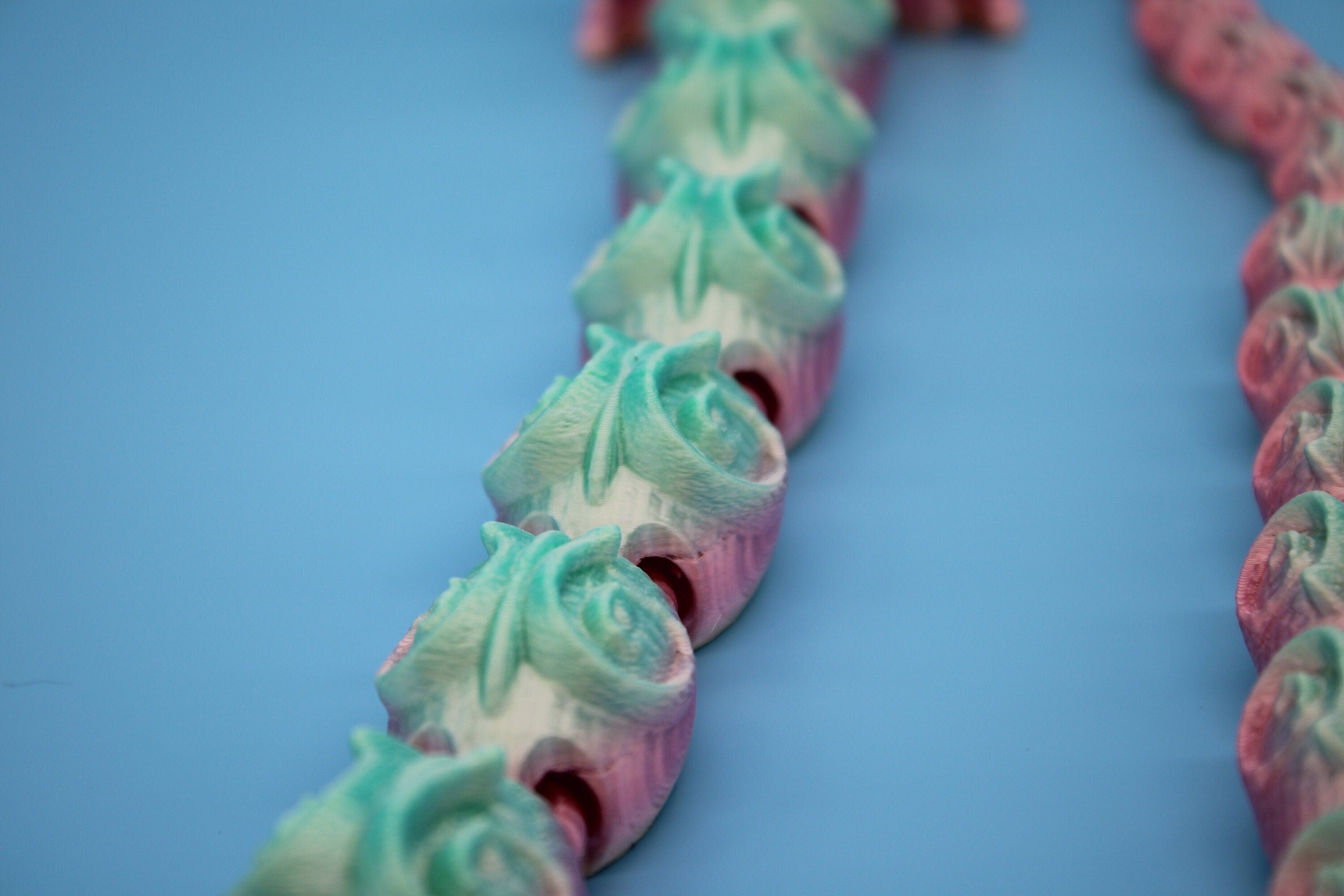 Rainbow Butterfly Snake. 28 in. Fidget toy, Flexi toy, Adult fidget toy, Toy Snake, 3d Printed Desk Toys, sensory toy, Articulating toys