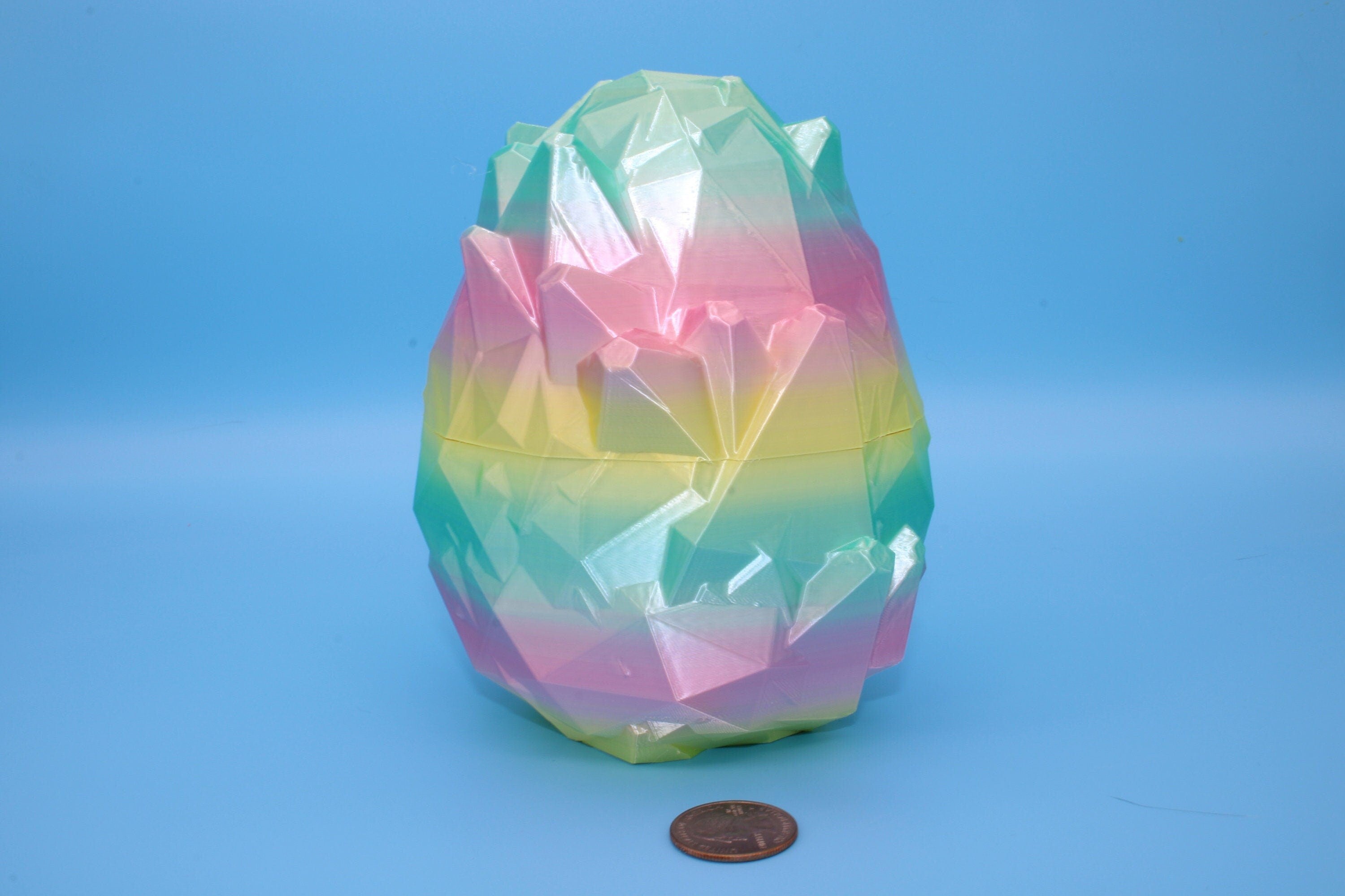 Rainbow Crystal Dragon Egg | 3D printed Dragon Egg Storage! | 5 in. Crystal Egg | Gift. Decorative Egg.