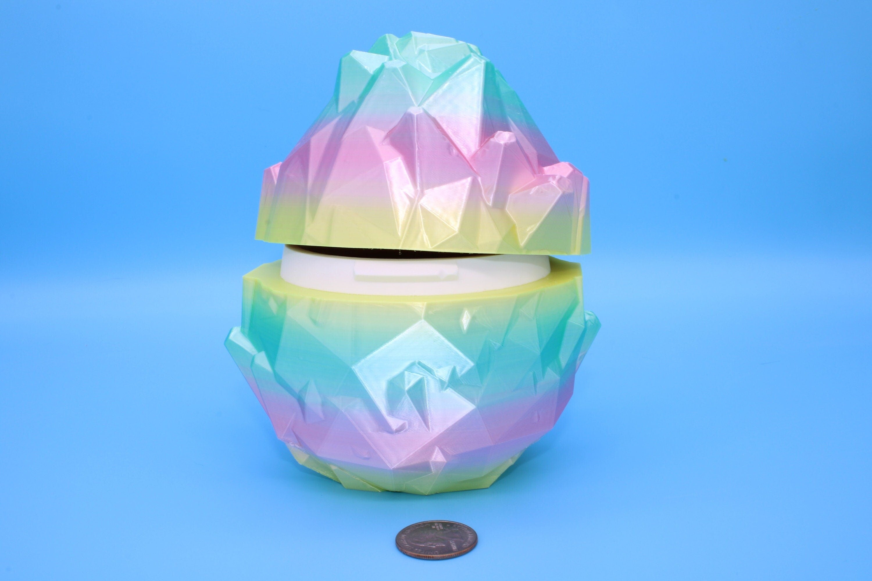 Rainbow Crystal Dragon Egg | 3D printed Dragon Egg Storage! | 5 in. Crystal Egg | Gift. Decorative Egg.