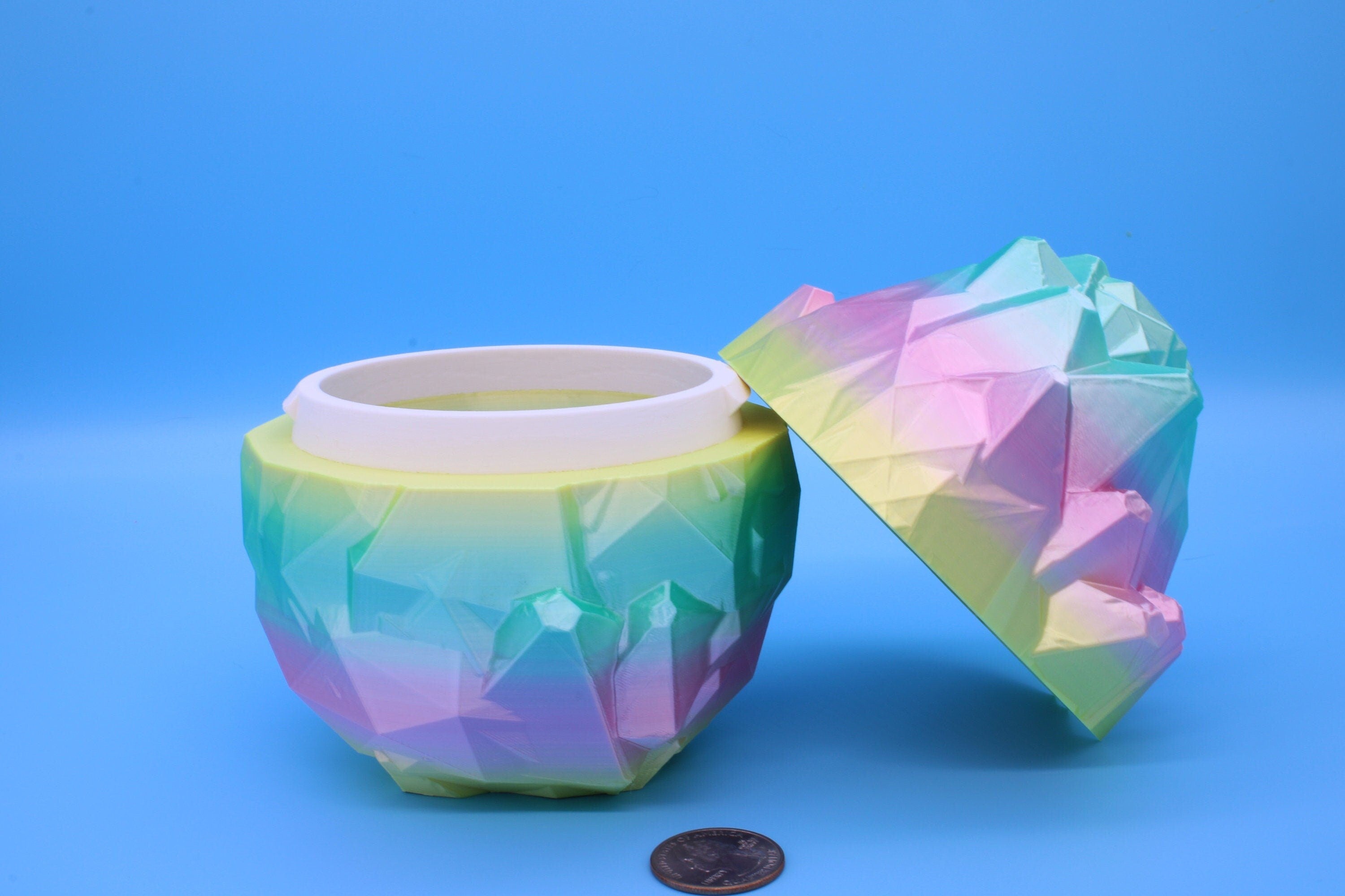 Rainbow Crystal Dragon Egg | 3D printed Dragon Egg Storage! | 5 in. Crystal Egg | Gift. Decorative Egg.