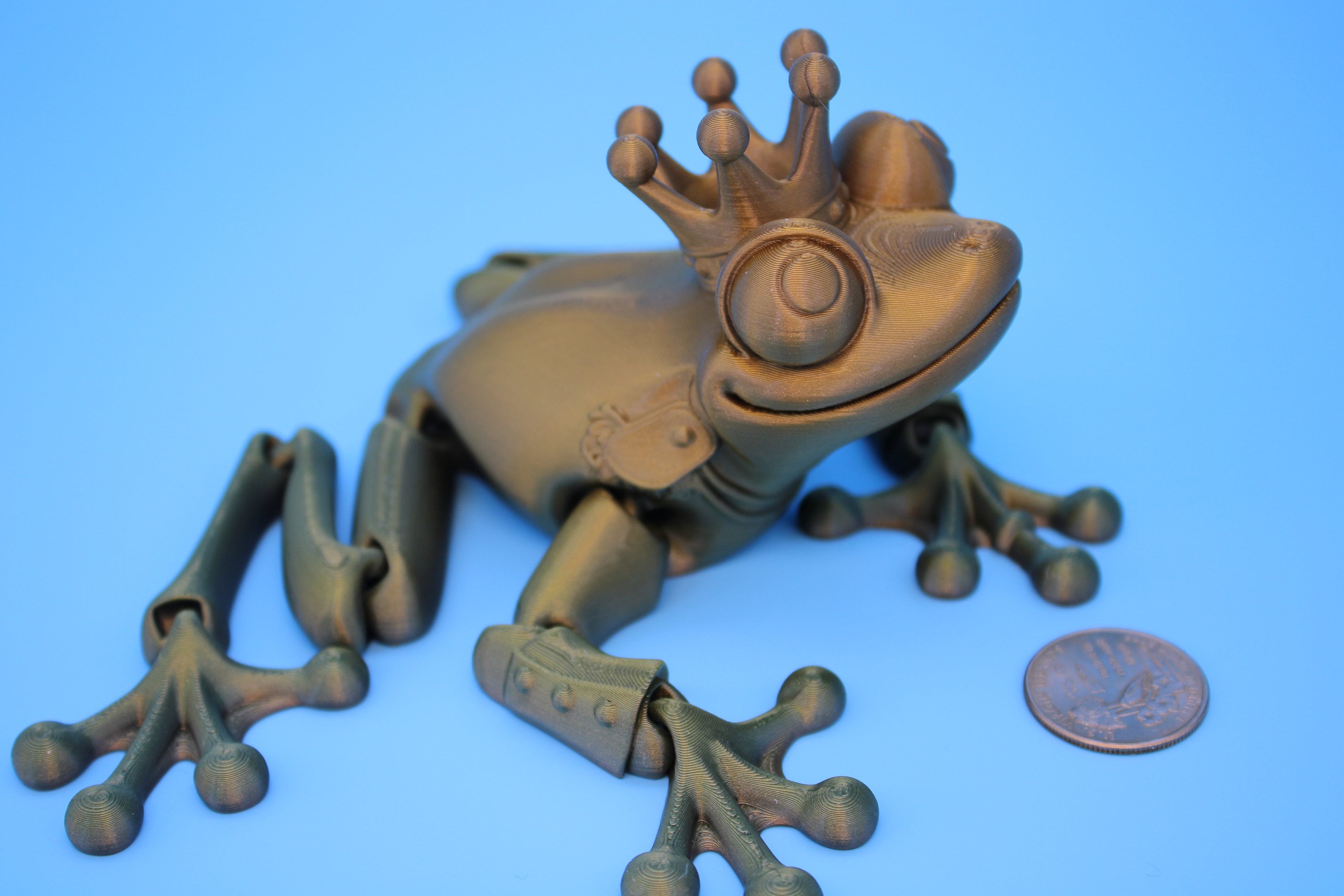 Prince Frog | Cute Flexi Toy | Articulating Frog | 3D Printed.