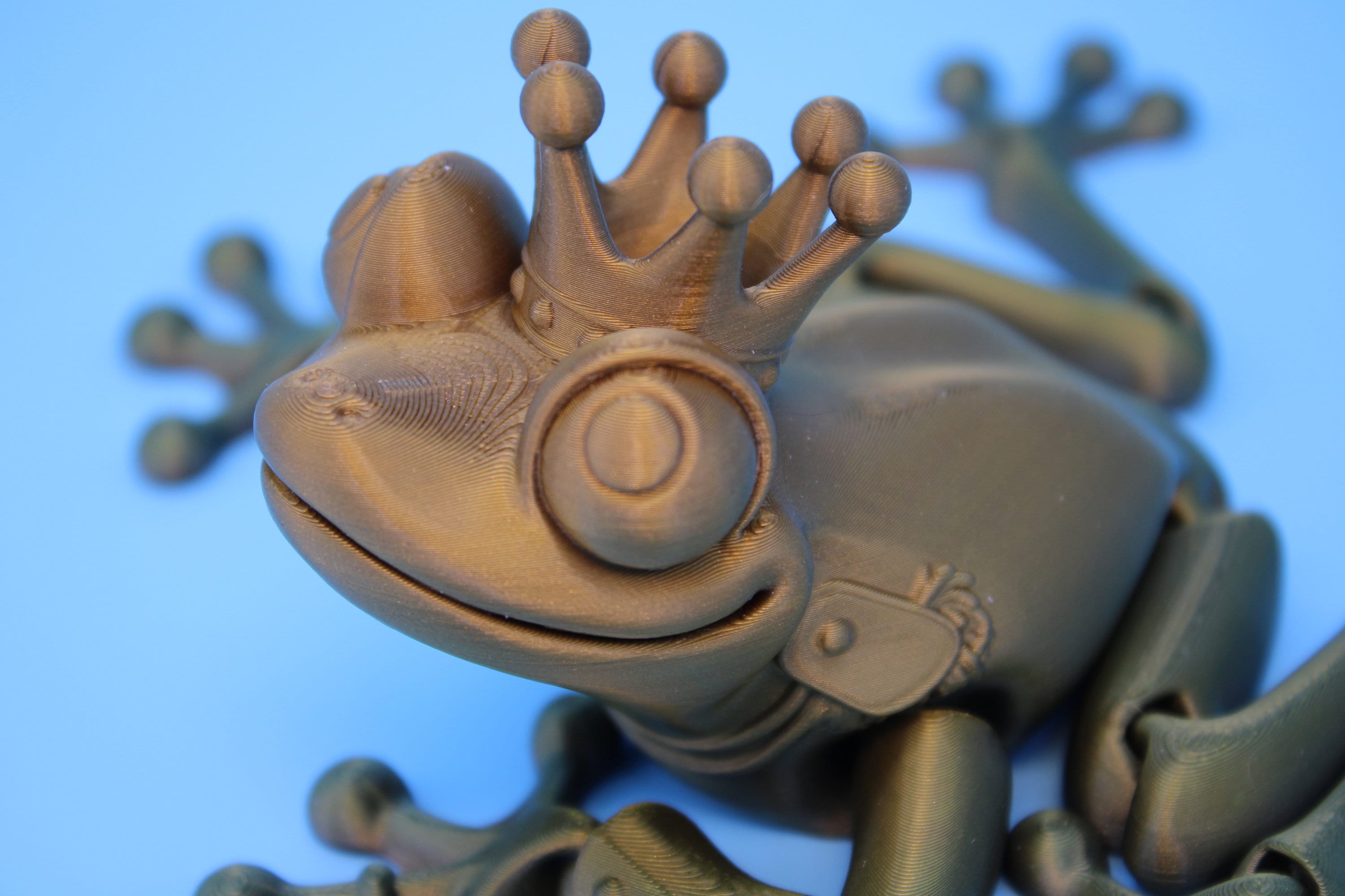 Prince Frog | Cute Flexi Toy | Articulating Frog | 3D Printed.