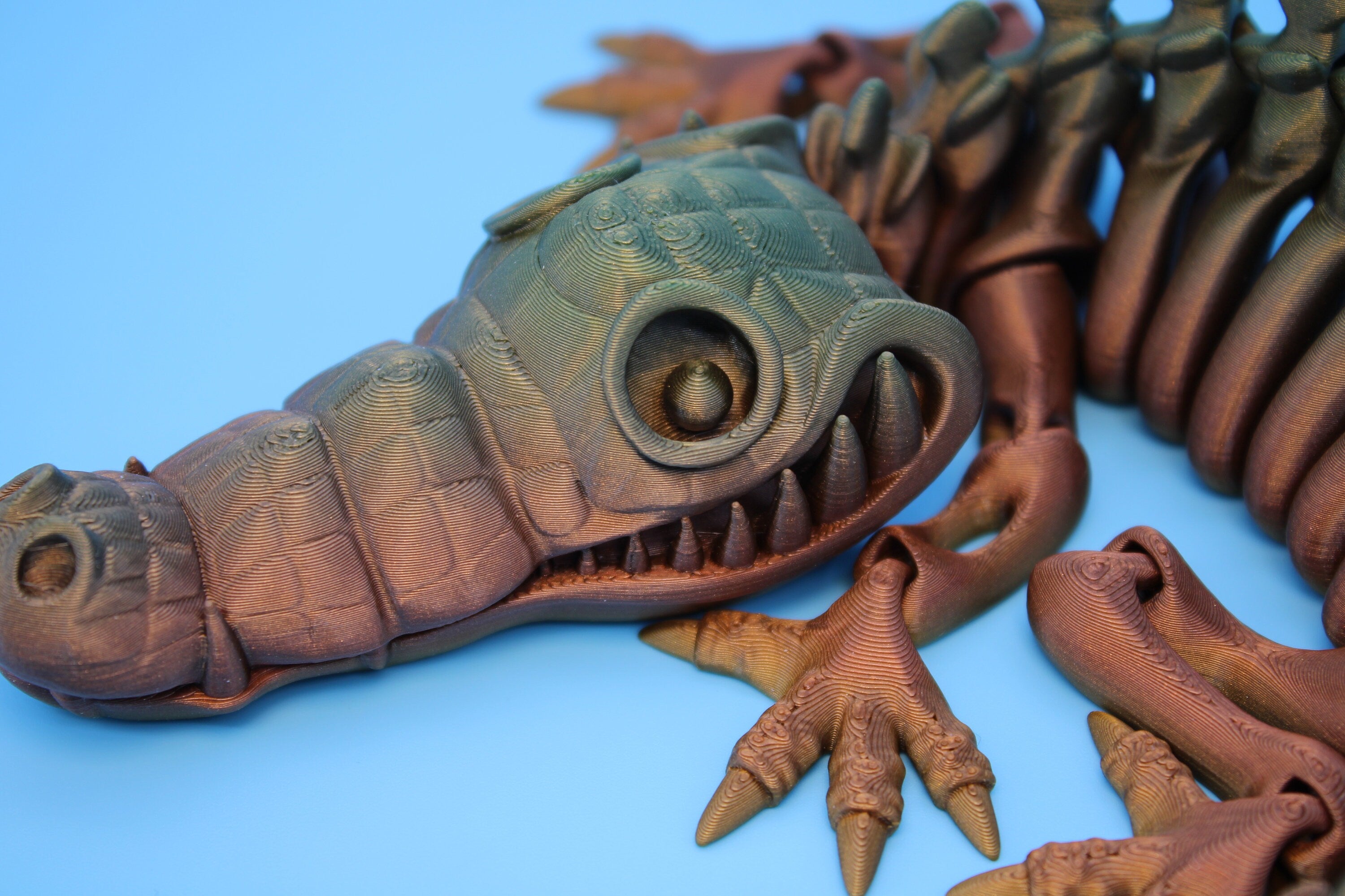 Crocodile | Cute Flexi Toy | Articulating Crocodile | 3D printed Unique Fidget | Desk Buddy | 13 in.