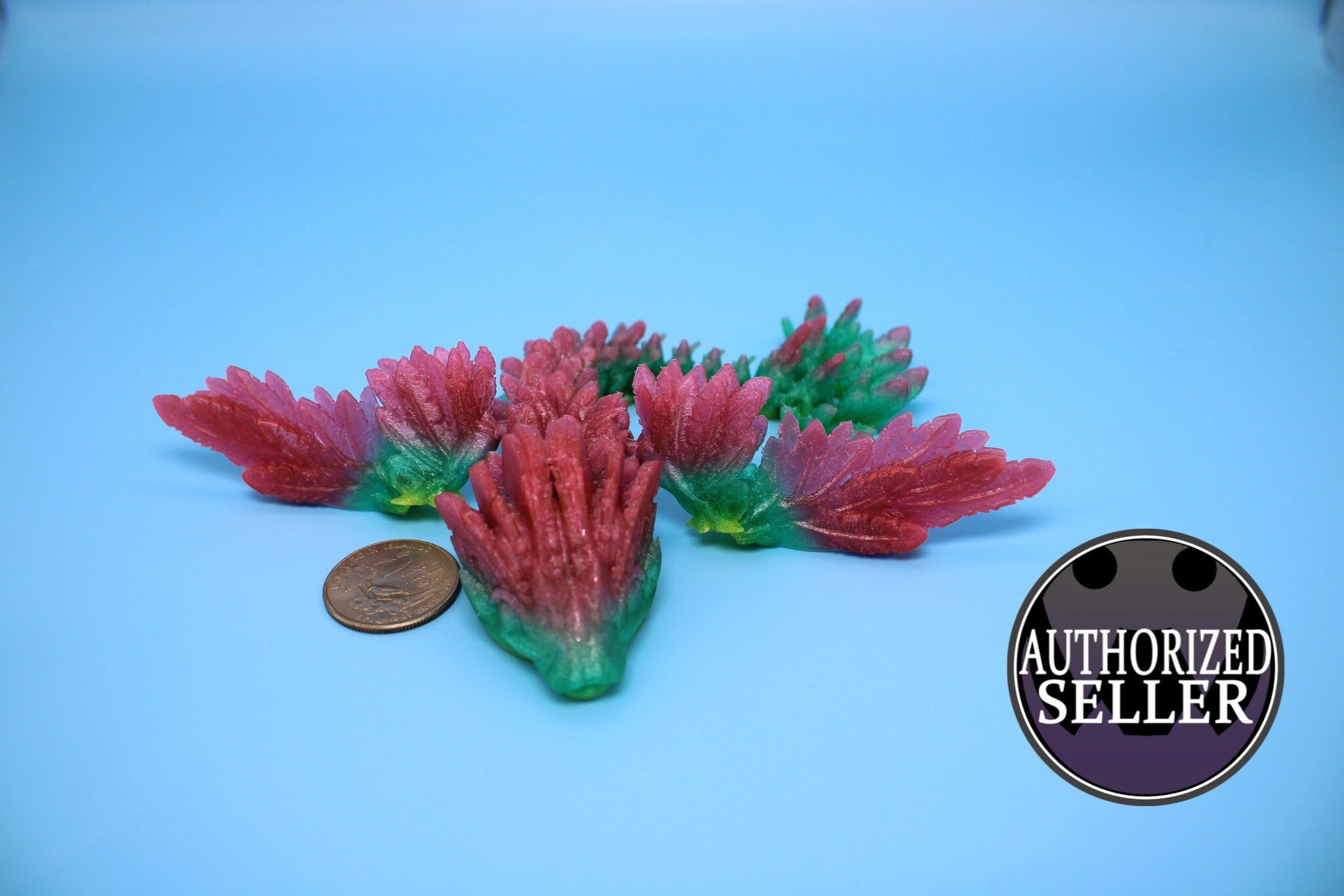 Baby Flying Serpent- Rainbow | 3D printed TPU | Flexible Miniature | 7 in.