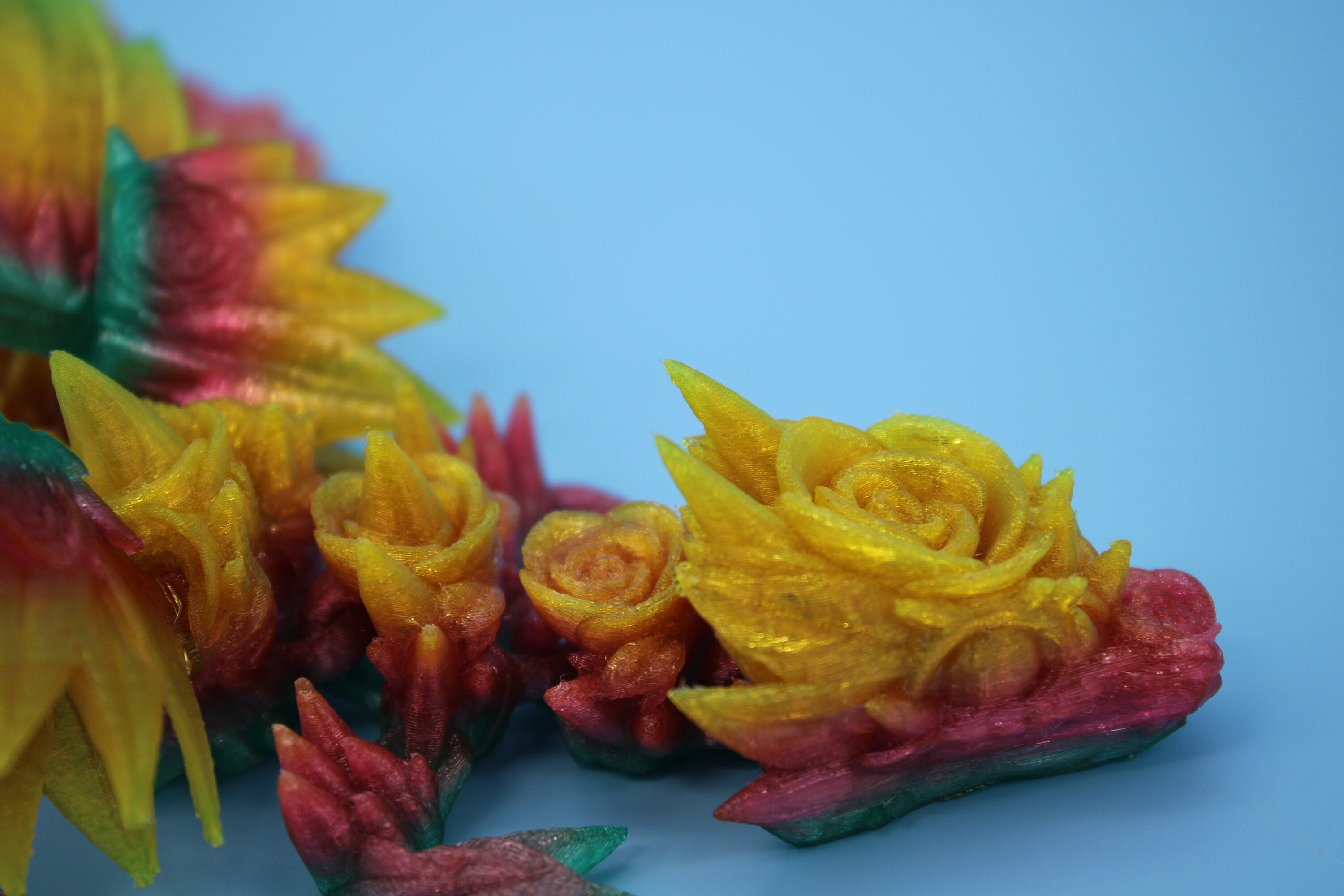 Baby Rose Wing Dragon | Rainbow | 3D Printed TPU | Fidget | Flexi Toy 8.5 in. | Stress Relief Gift