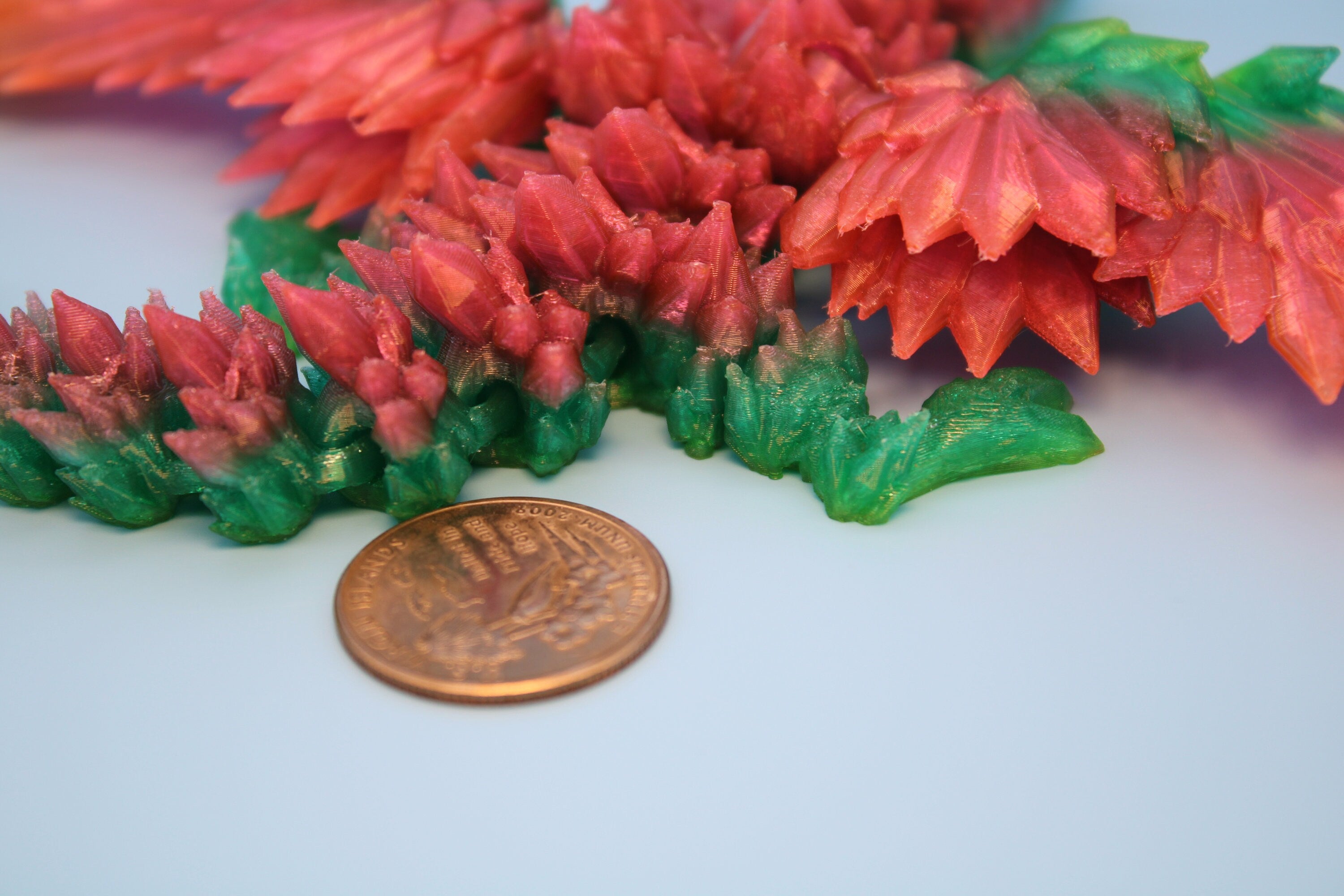 Baby Crystal Winged Dragon | Rainbow | Flexible (TPU) | 3D Printed | Fidget Toy | 7 in.