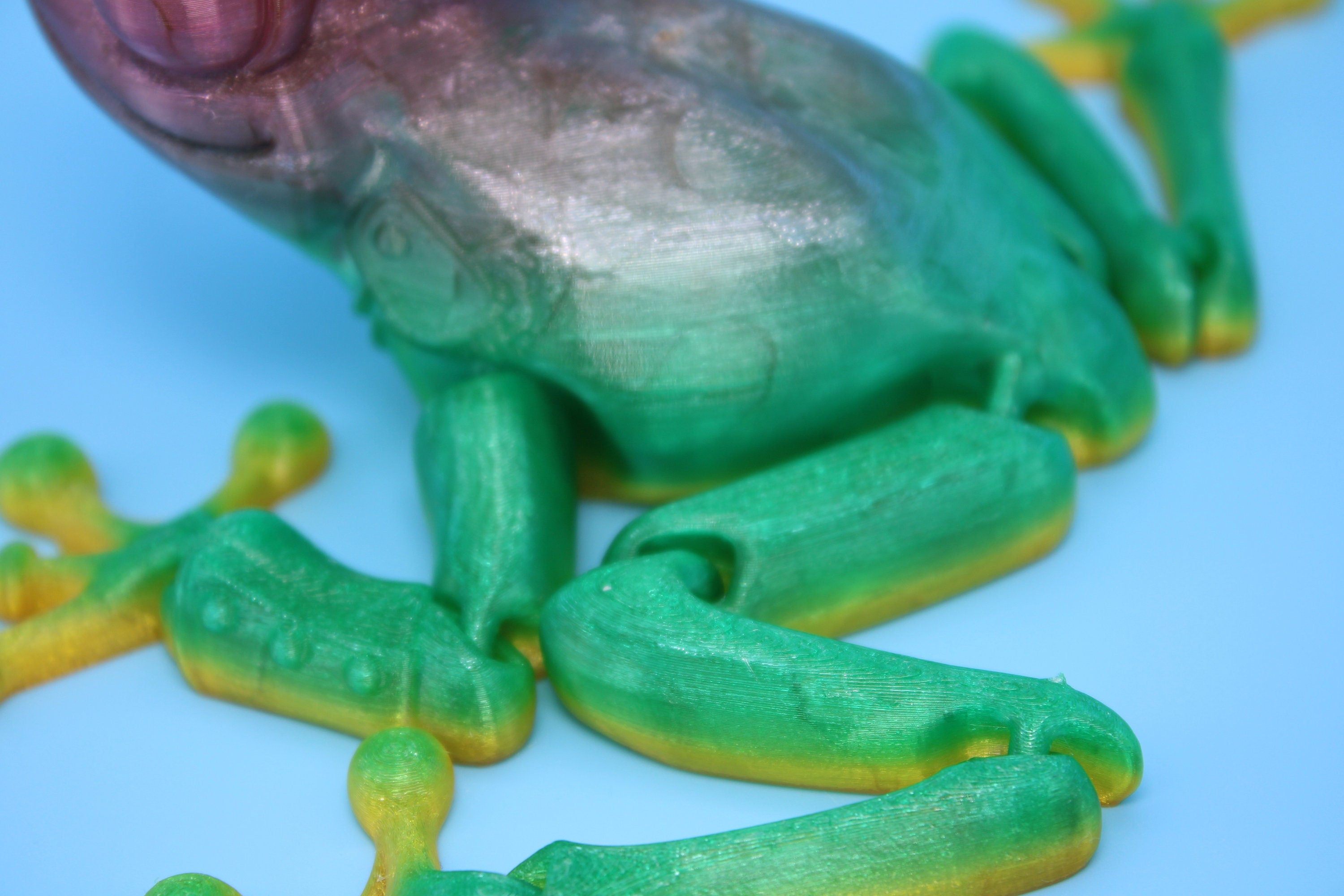 Prince Frog- Rainbow | Cute Flexi Toy | Articulating Frog | 3D printed Unique Fidget | Desk Buddy