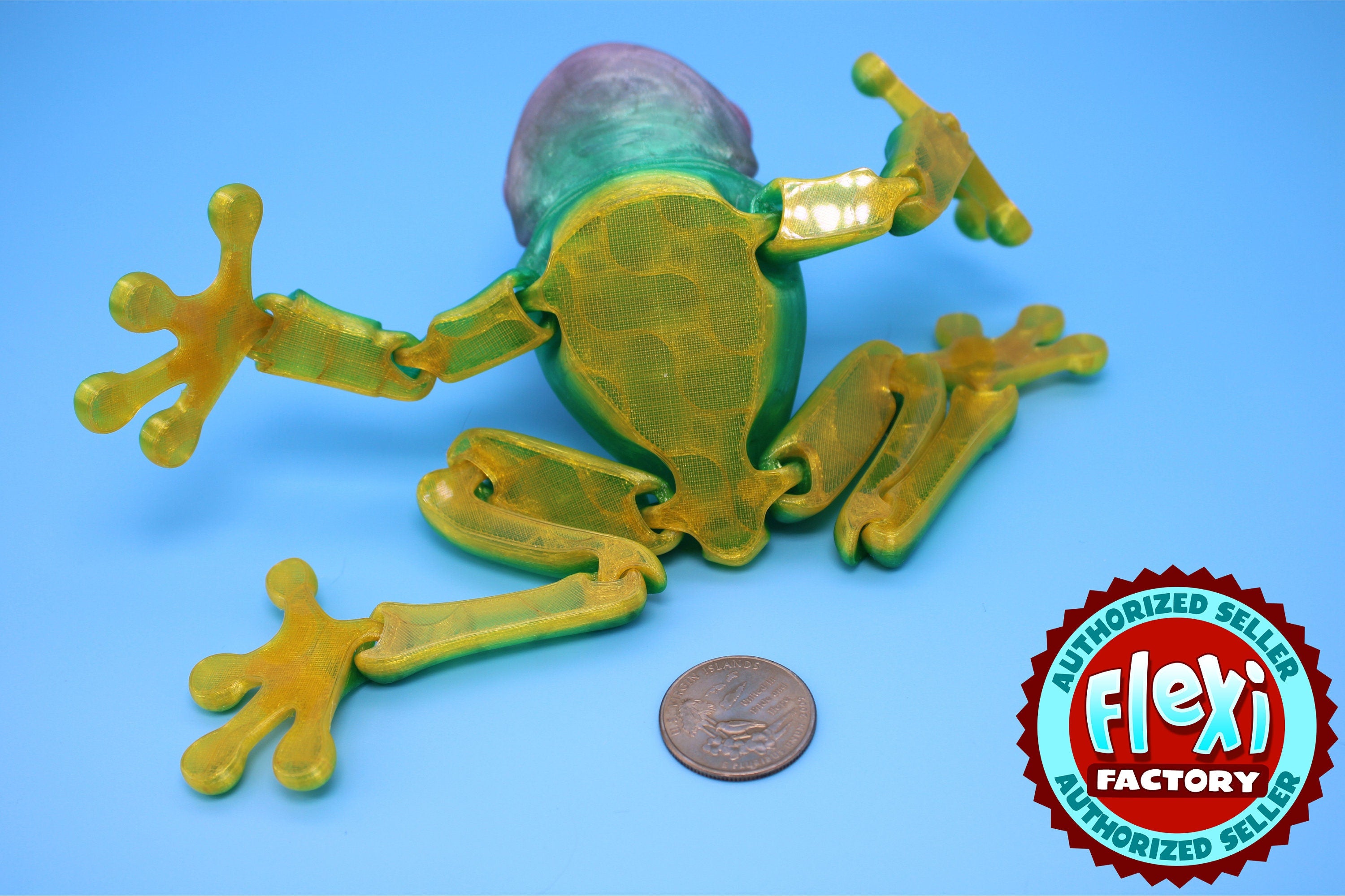 Prince Frog- Rainbow | Cute Flexi Toy | Articulating Frog | 3D printed Unique Fidget | Desk Buddy