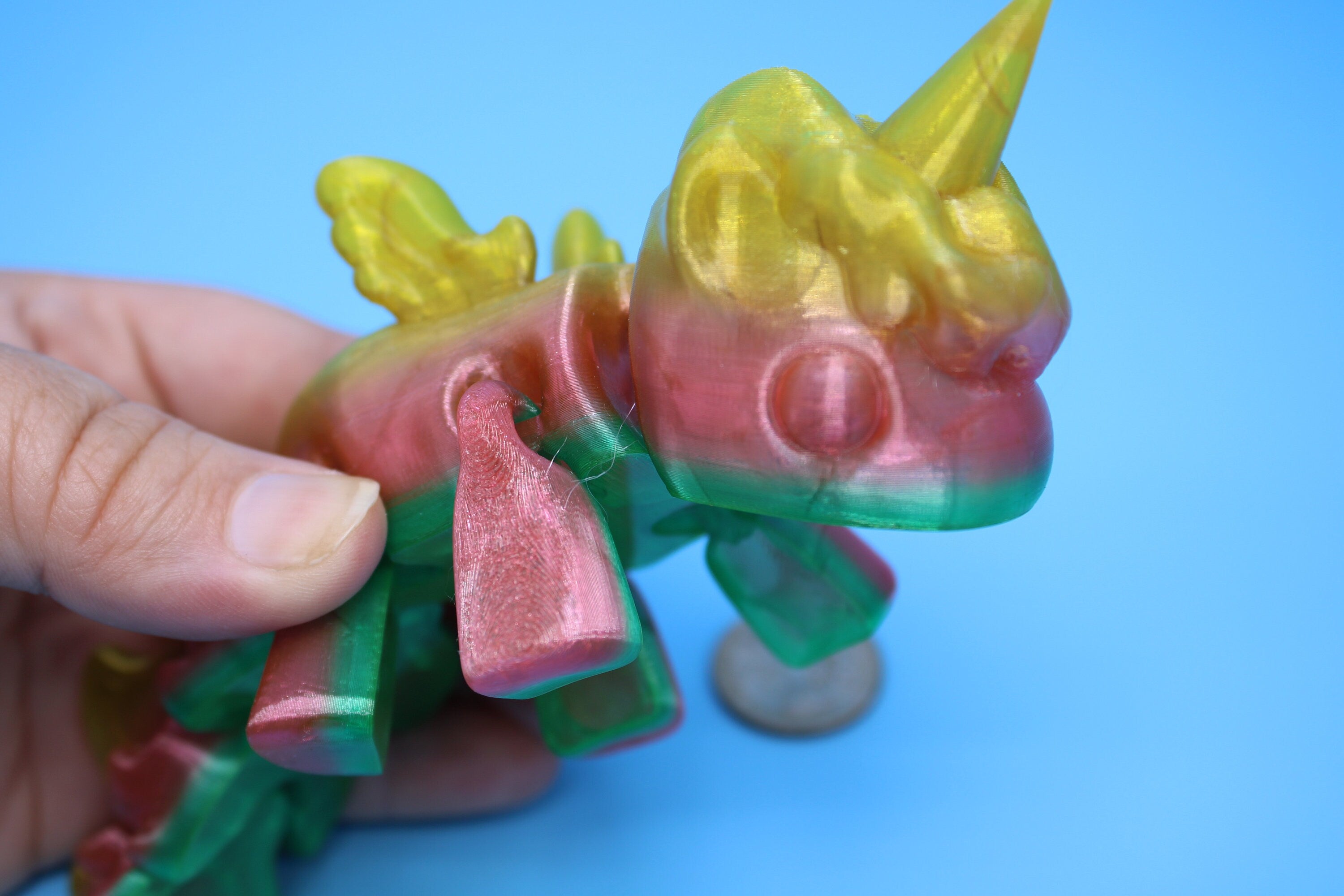 Unicorn with Wings | Flexible (TPU) | 3D Printed | Cute Unicorn | Sensory Toy | Fidget Toy | Articulating Unicorn.