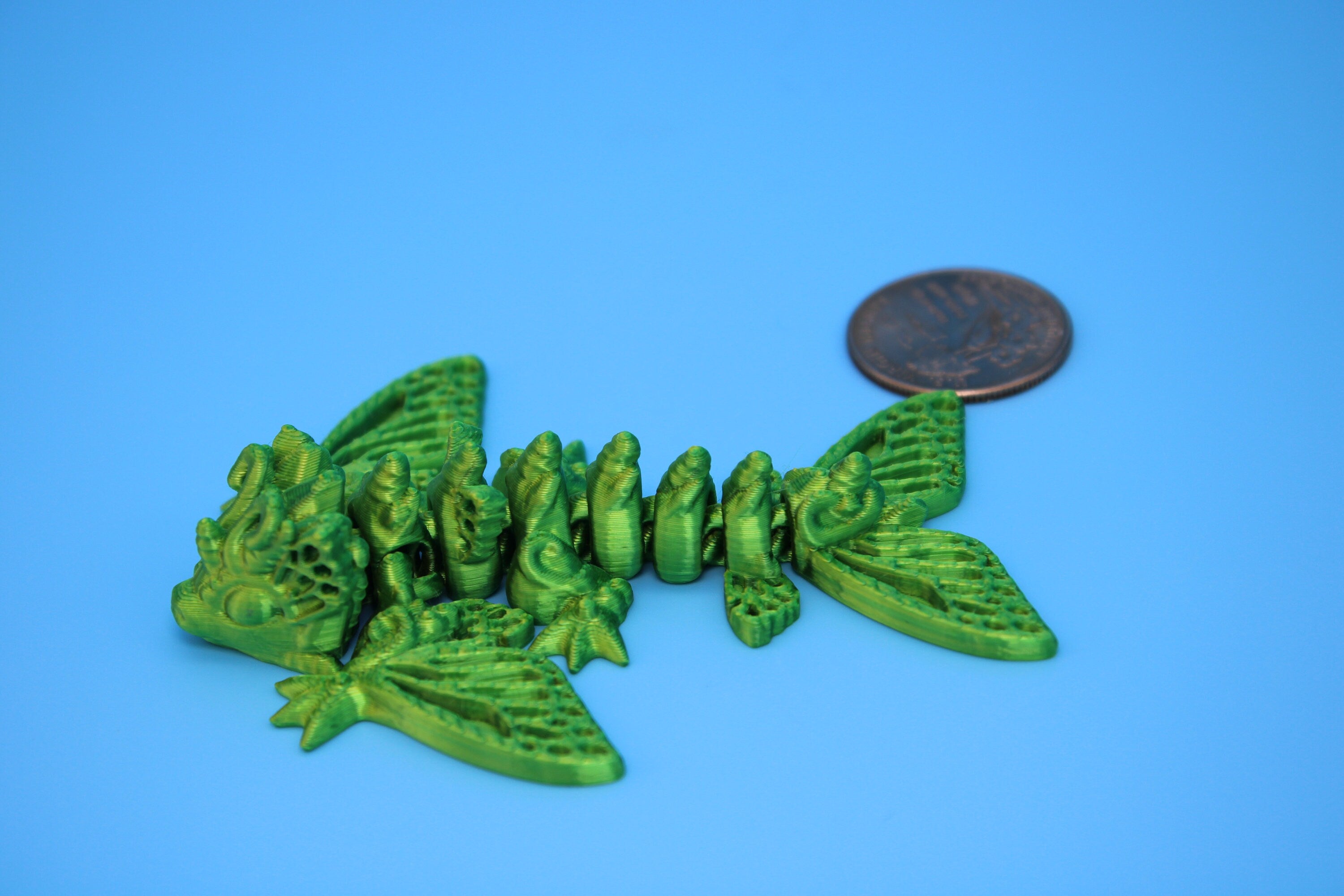 Butterfly Wyvern | Miniature | 3D Printed | Wyvern Dragon | 3.25 in. | Dragon Toy | Fidget Toy | Flexi Dragon.