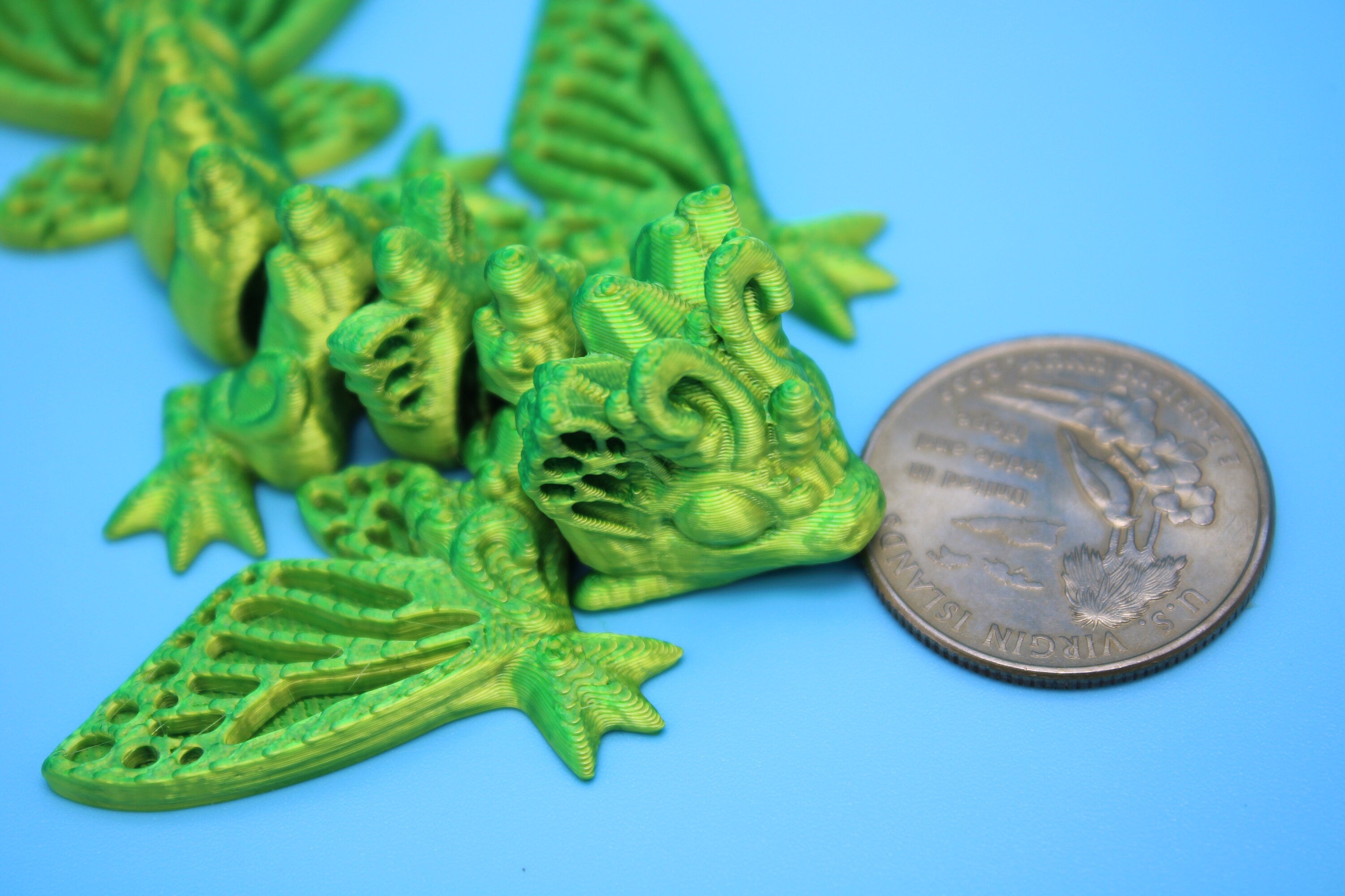 Butterfly Wyvern | Miniature | 3D Printed | Wyvern Dragon | 3.25 in. | Dragon Toy | Fidget Toy | Flexi Dragon.