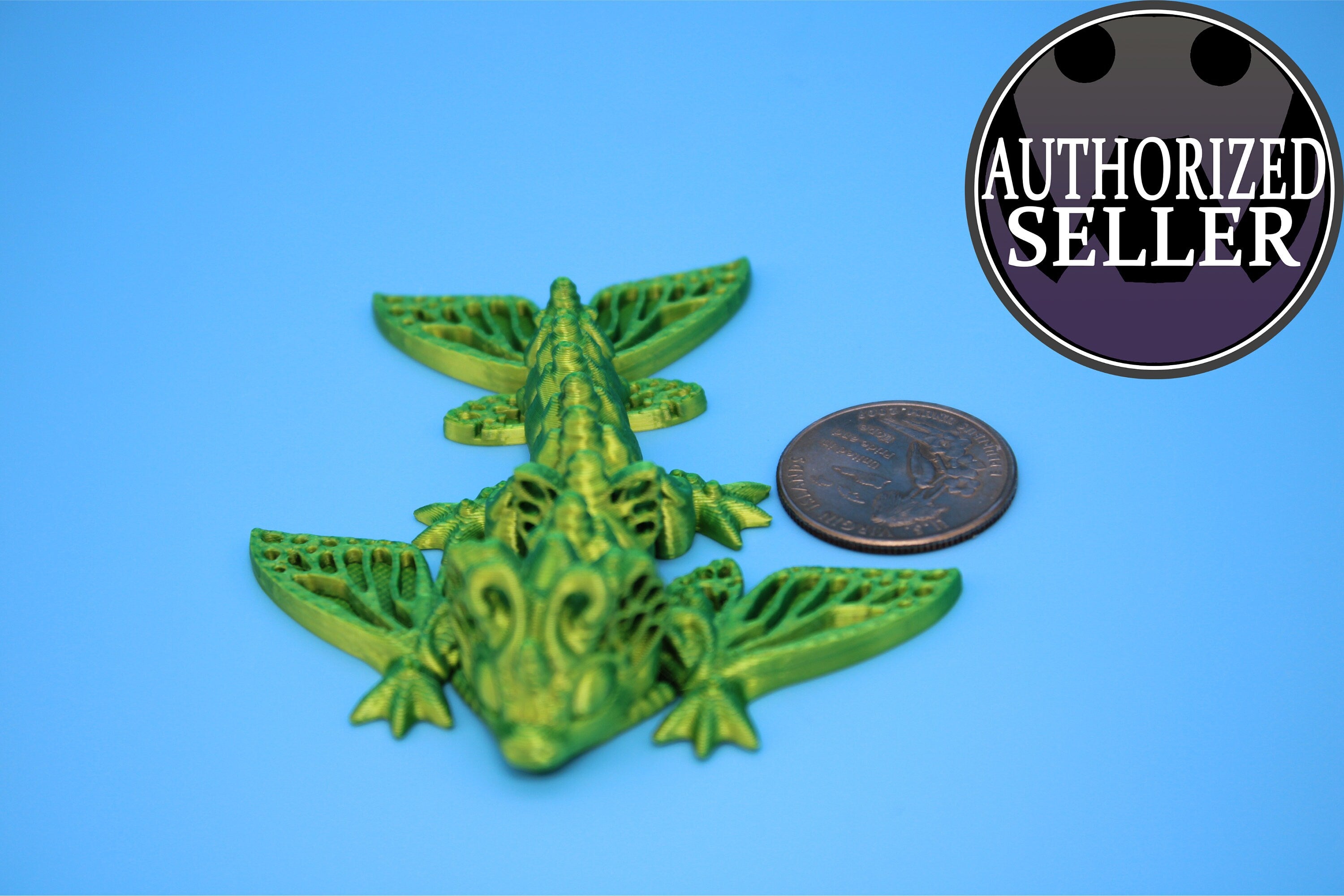 Butterfly Wyvern | Miniature | 3D Printed | Wyvern Dragon | 3.25 in. | Dragon Toy | Fidget Toy | Flexi Dragon.