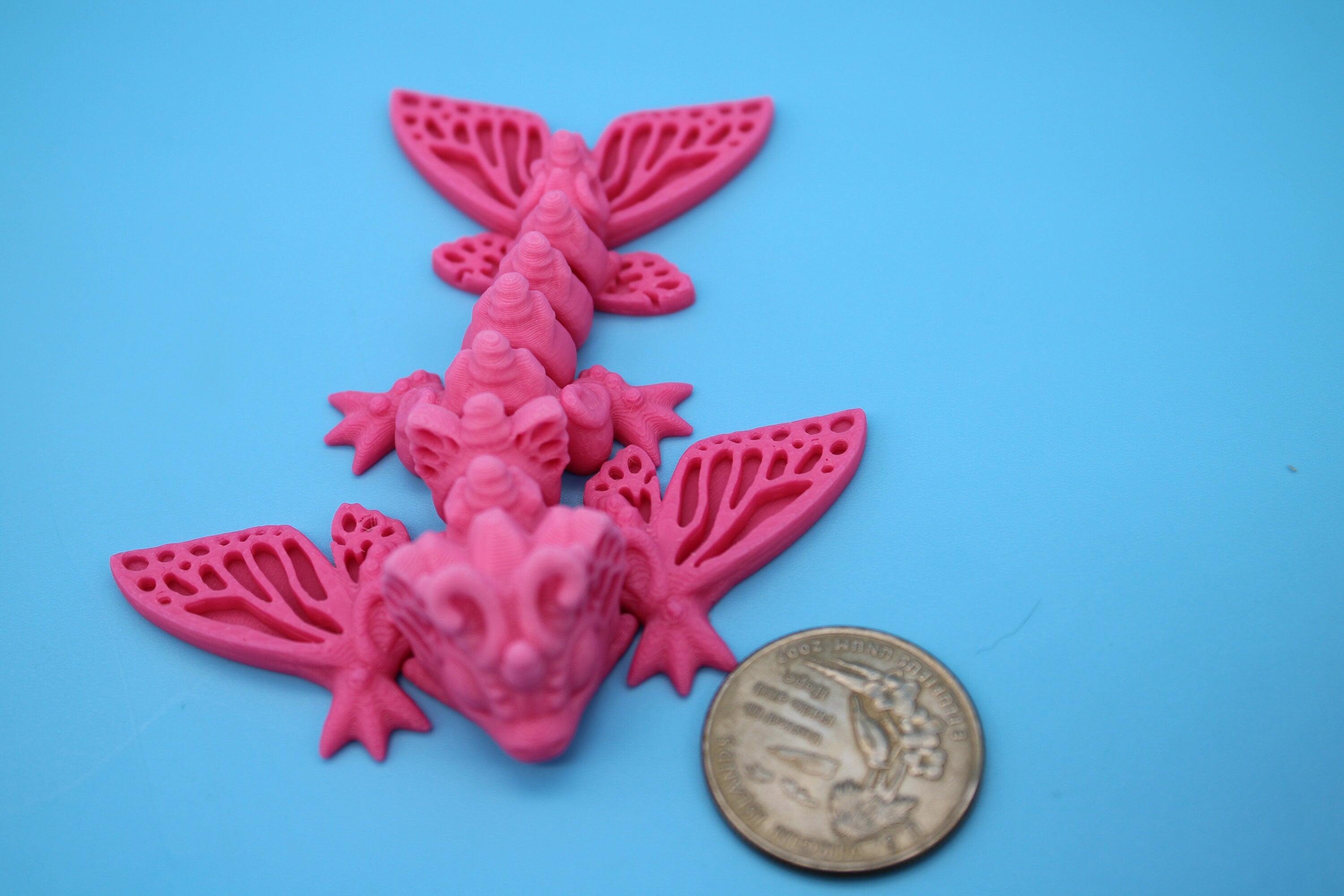 Butterfly Wyvern | Miniature | 3D Printed | Wyvern Dragon | 3.25 in. | Dragon Toy | Fidget Toy | Flexi Dragon.