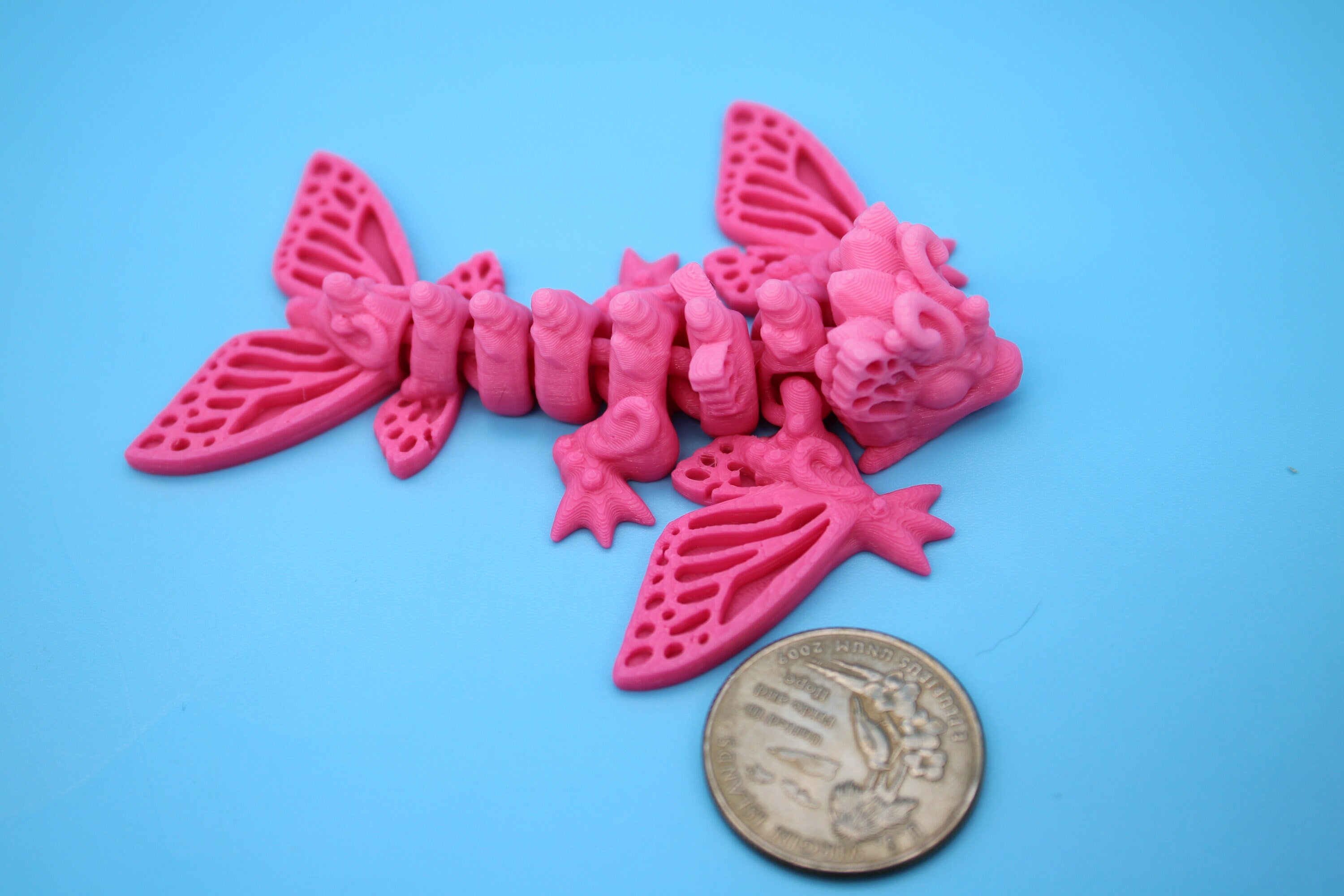 Butterfly Wyvern | Miniature | 3D Printed | Wyvern Dragon | 3.25 in. | Dragon Toy | Fidget Toy | Flexi Dragon.