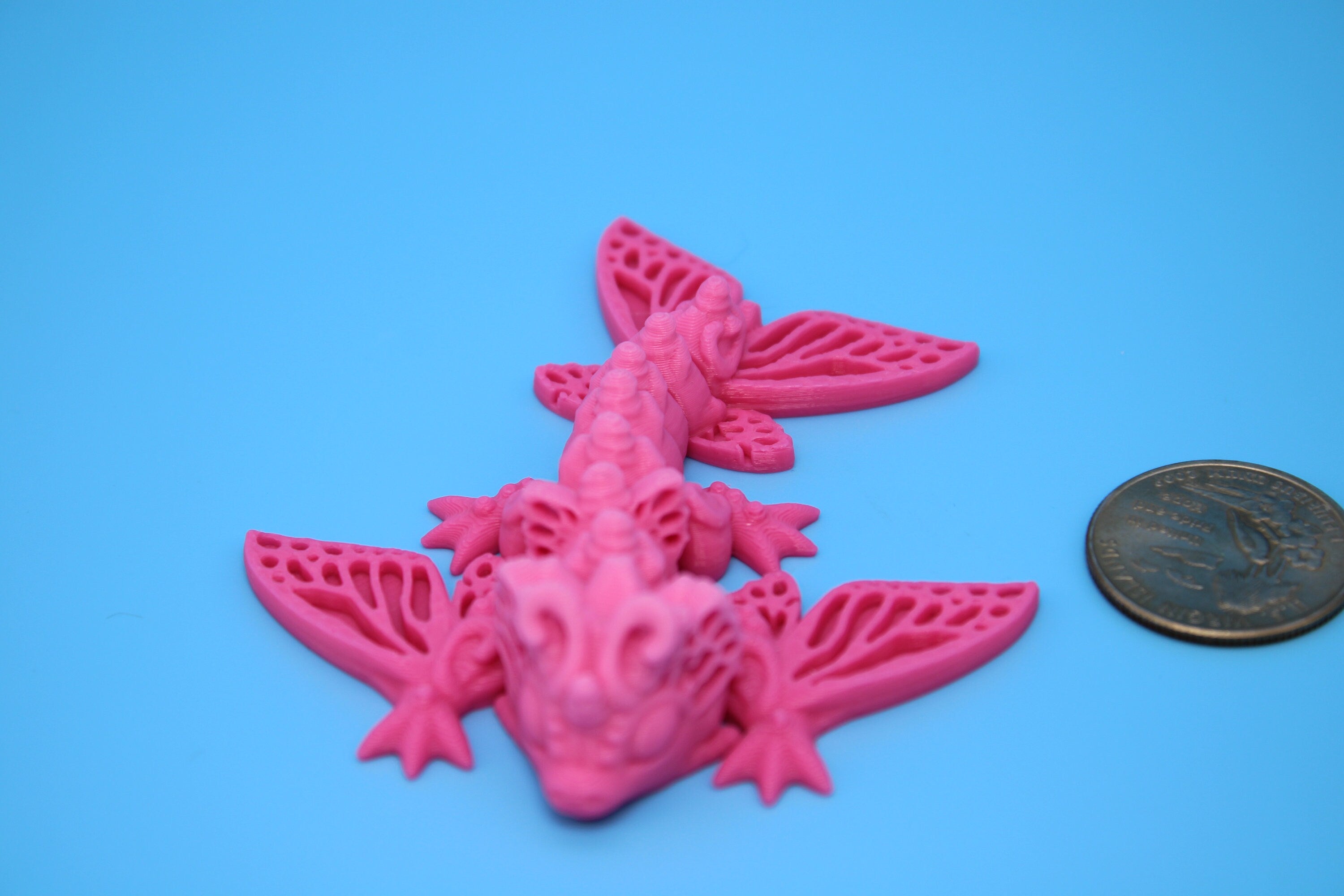 Butterfly Wyvern | Miniature | 3D Printed | Wyvern Dragon | 3.25 in. | Dragon Toy | Fidget Toy | Flexi Dragon.