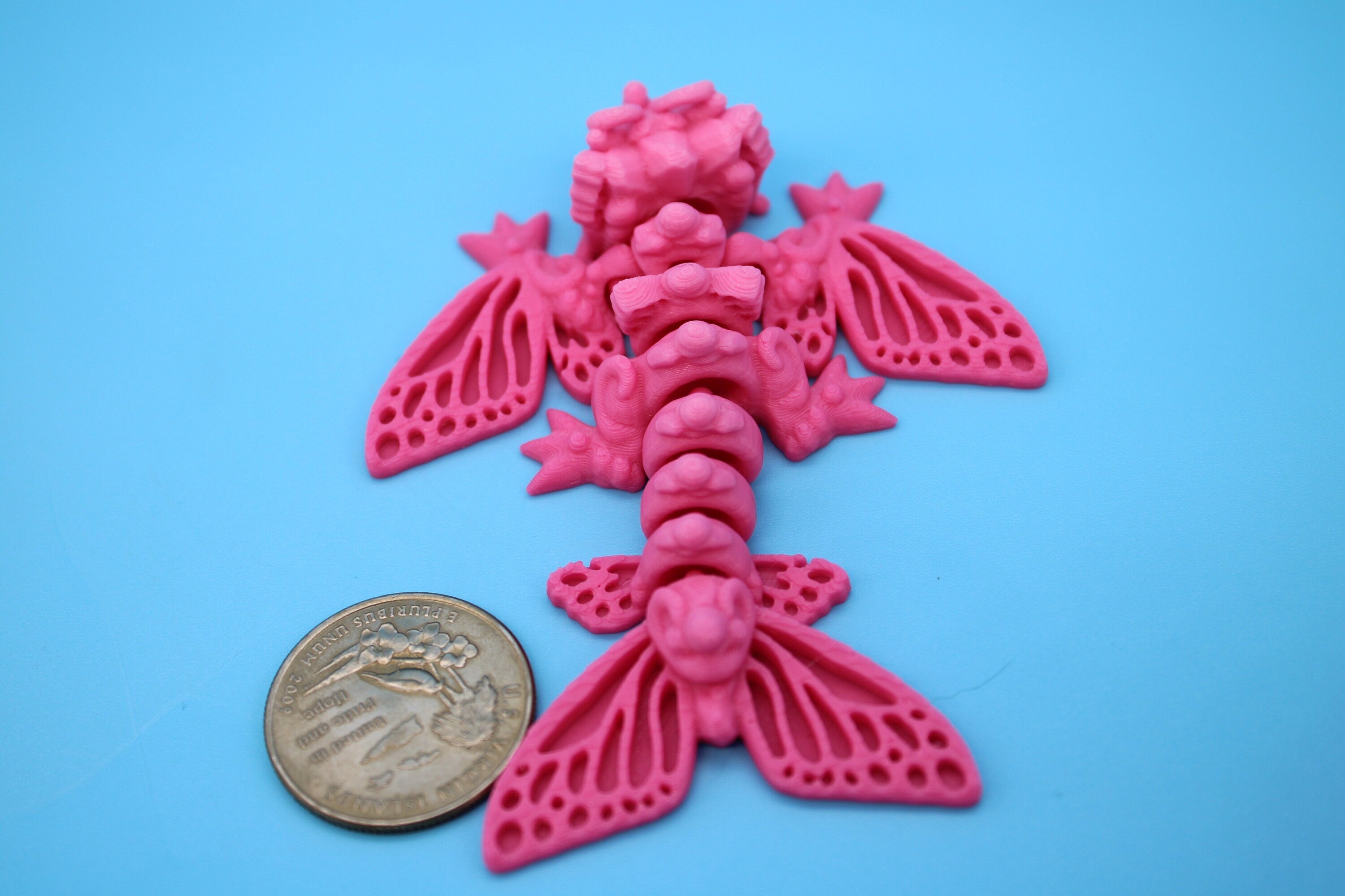 Butterfly Wyvern | Miniature | 3D Printed | Wyvern Dragon | 3.25 in. | Dragon Toy | Fidget Toy | Flexi Dragon.