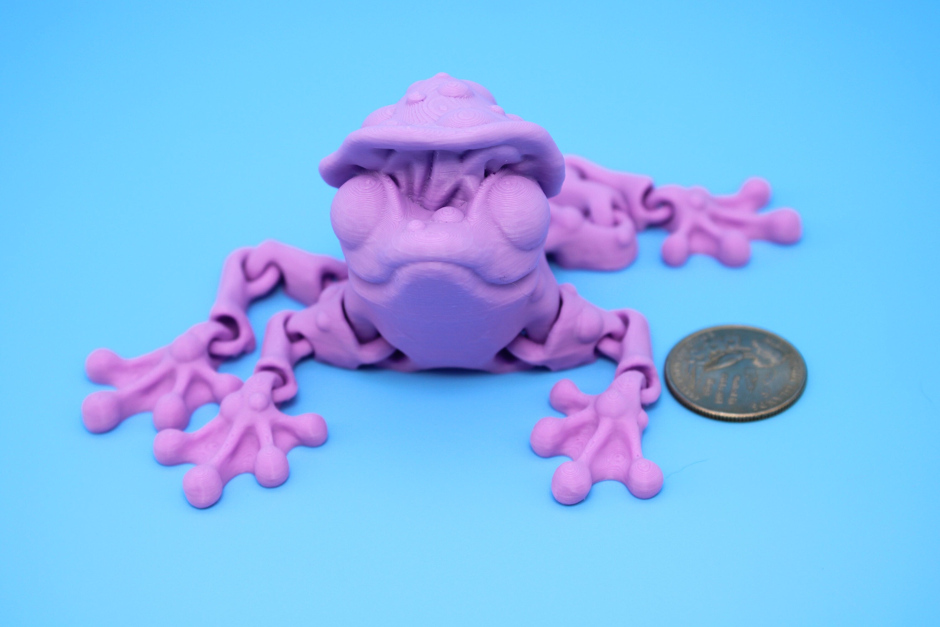 Mushroom Frog-Pink | 3D Printed | Friendly Frog | Fidget Toy | Articulating Frog.
