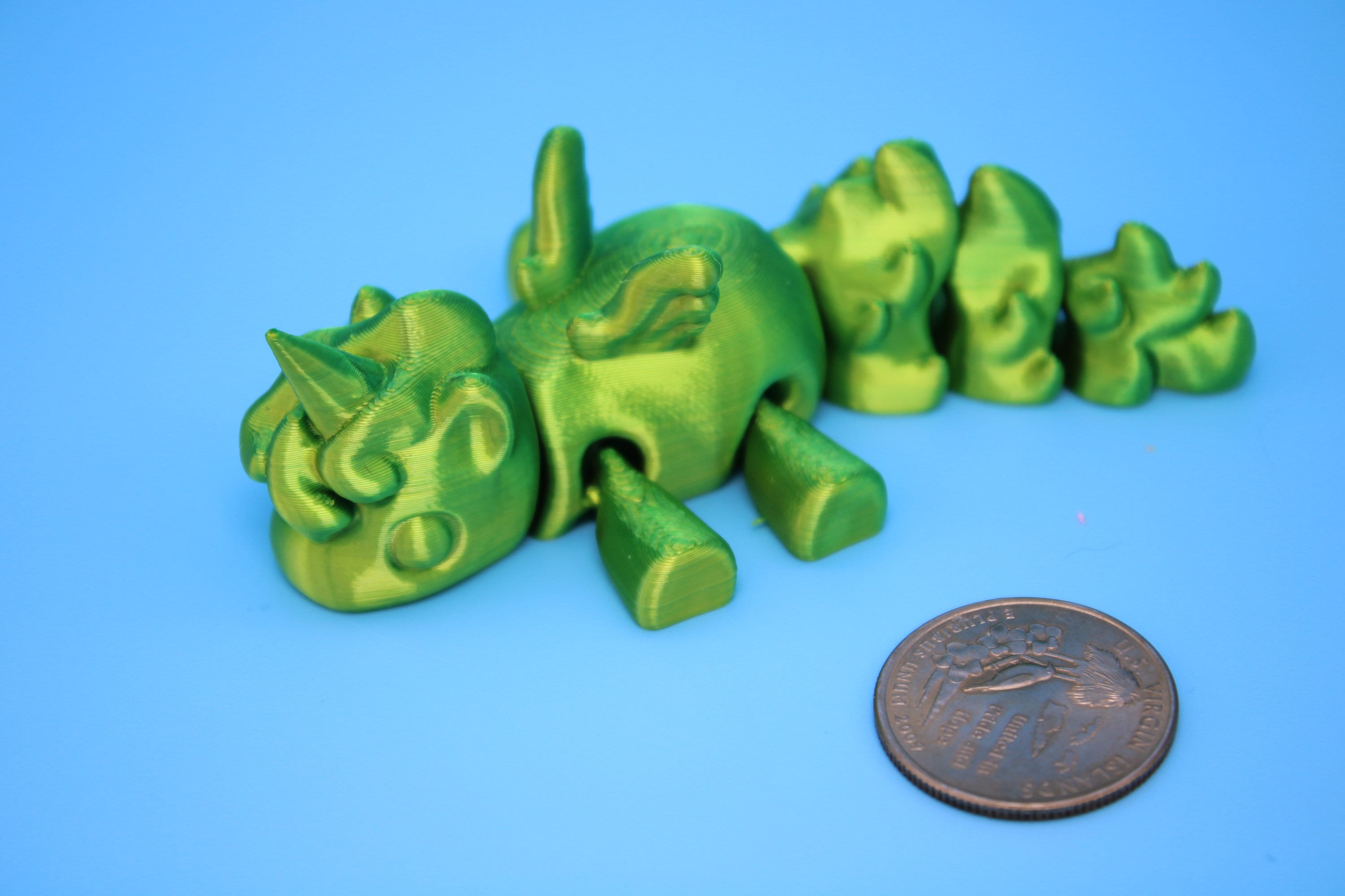 Unicorn with Wings-Green | 3D Printed Miniature | Cute Unicorn | Sensory Toy | Fidget Toy | Articulating Unicorn.