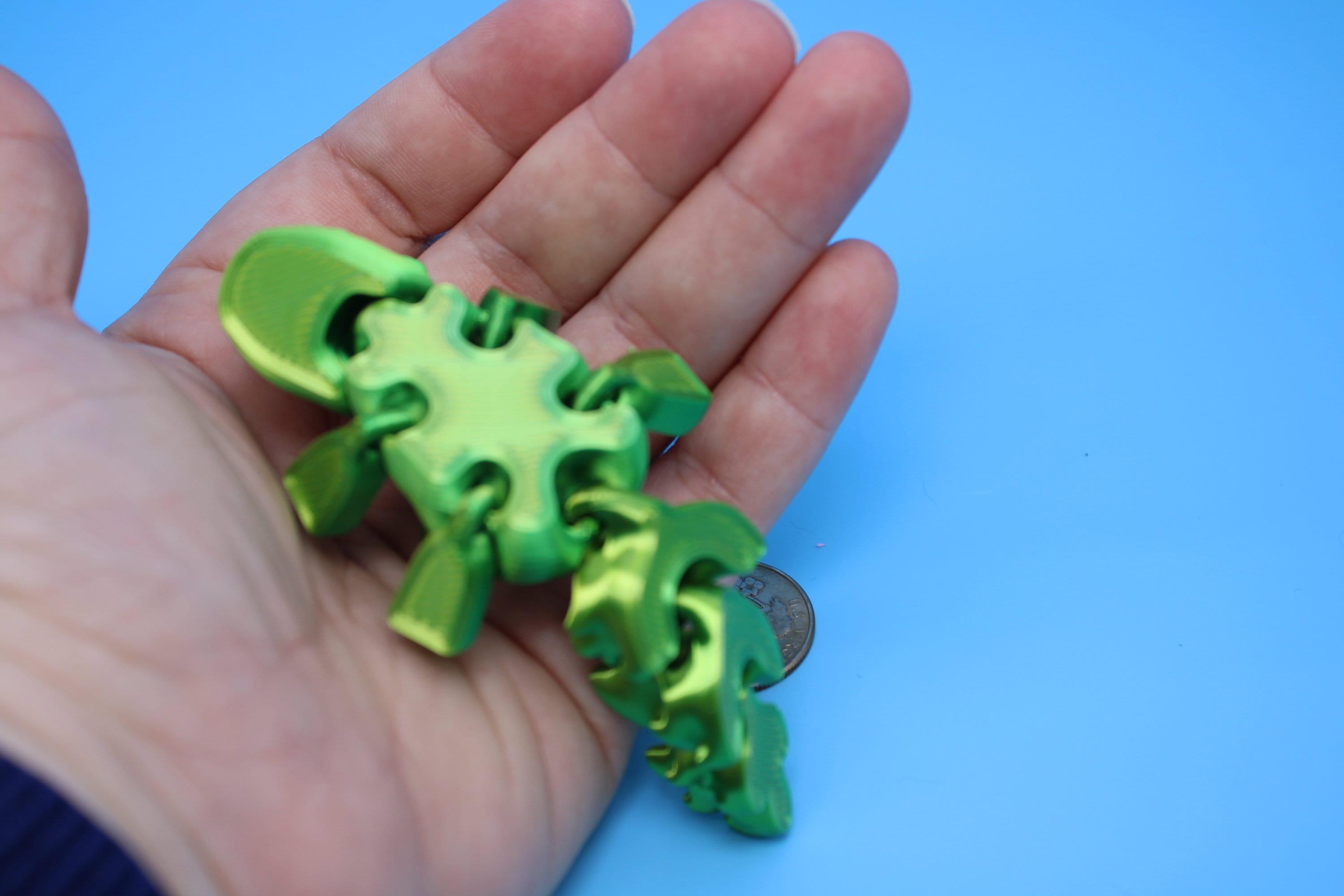 Unicorn with Wings-Green | 3D Printed Miniature | Cute Unicorn | Sensory Toy | Fidget Toy | Articulating Unicorn.