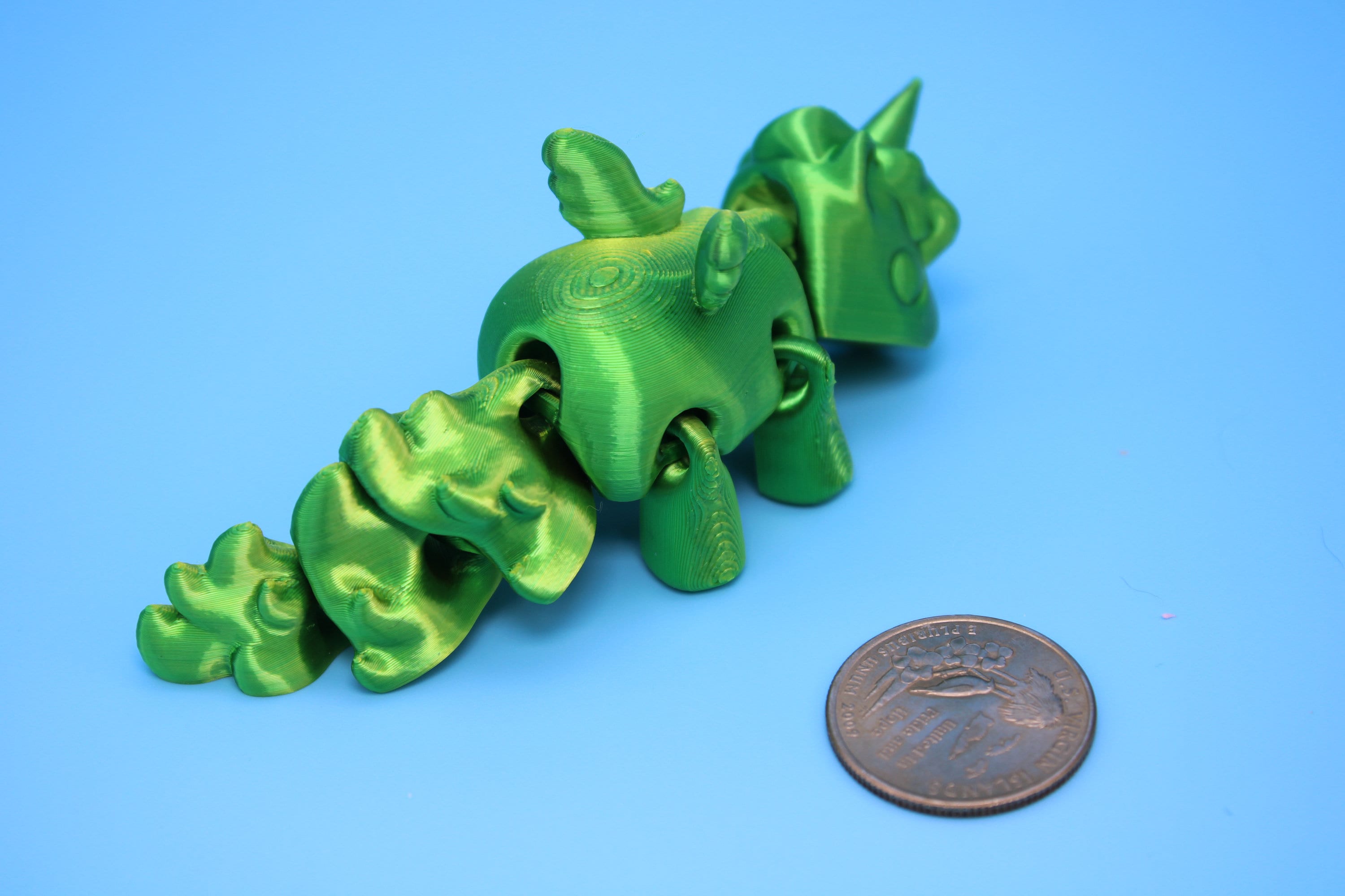 Unicorn with Wings-Green | 3D Printed Miniature | Cute Unicorn | Sensory Toy | Fidget Toy | Articulating Unicorn.