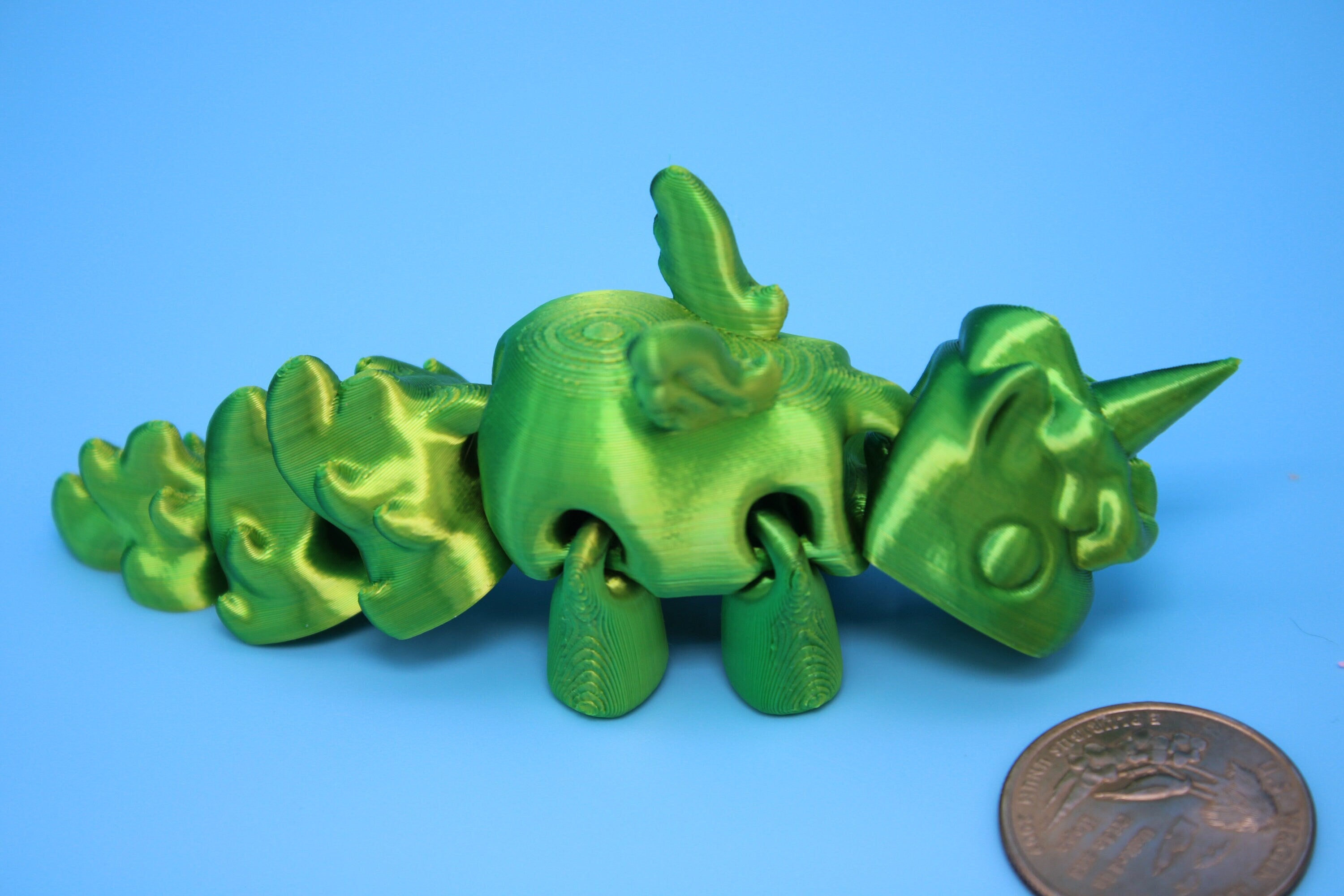 Unicorn with Wings-Green | 3D Printed Miniature | Cute Unicorn | Sensory Toy | Fidget Toy | Articulating Unicorn.