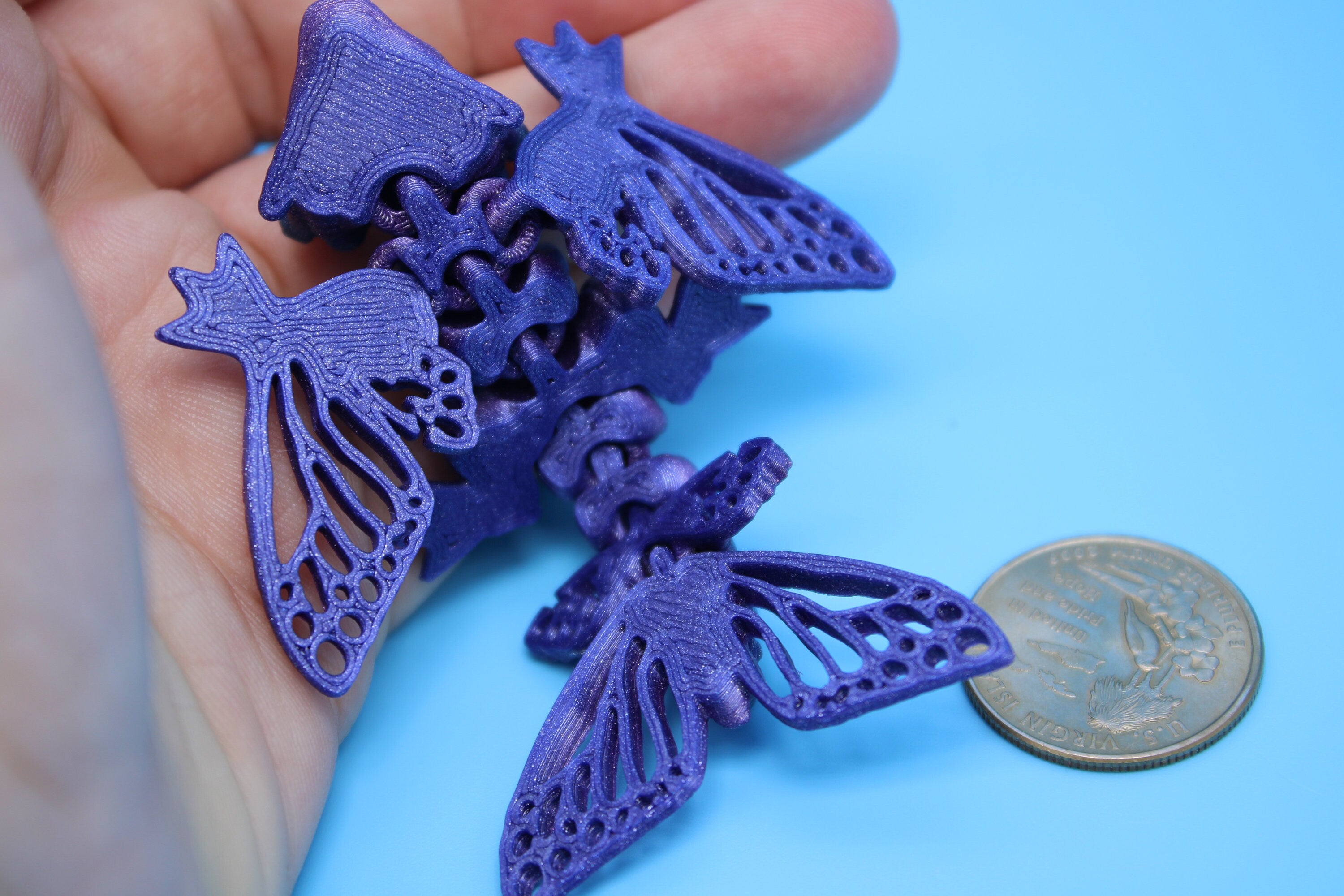 Butterfly Wyvern | Miniature | 3D Printed | Wyvern Dragon | 3.25 in. | Dragon Toy | Fidget Toy | Flexi Dragon.
