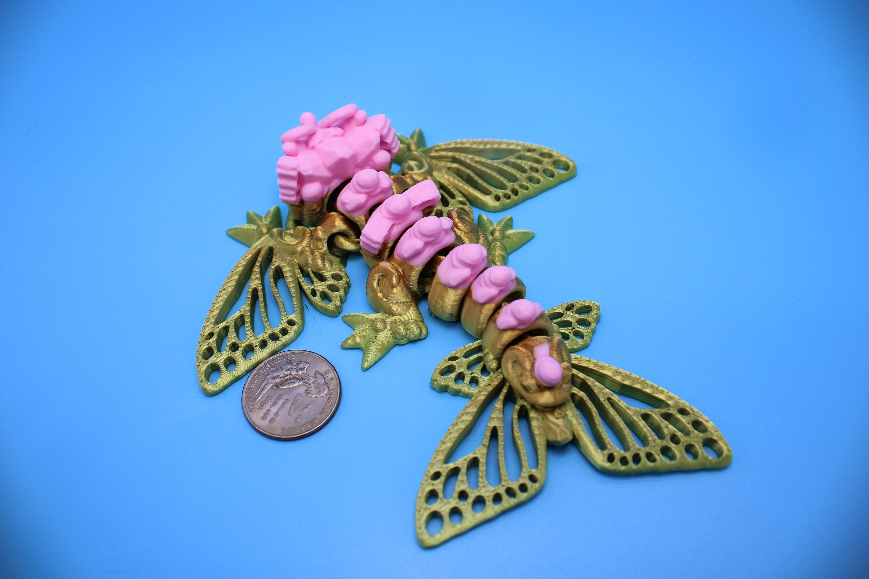 Butterfly Wyvern | Miniature | 3D Printed | Wyvern Dragon | 3.25 in. | Dragon Toy | Fidget Toy | Flexi Dragon.