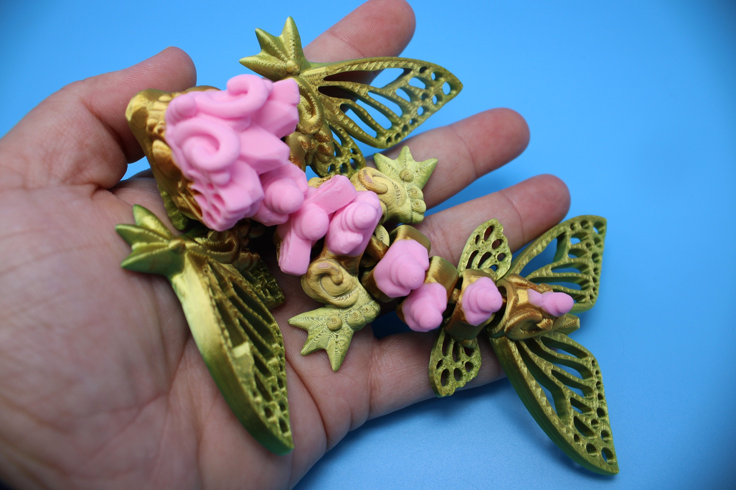 Butterfly Wyvern | Miniature | 3D Printed | Wyvern Dragon | 3.25 in. | Dragon Toy | Fidget Toy | Flexi Dragon.
