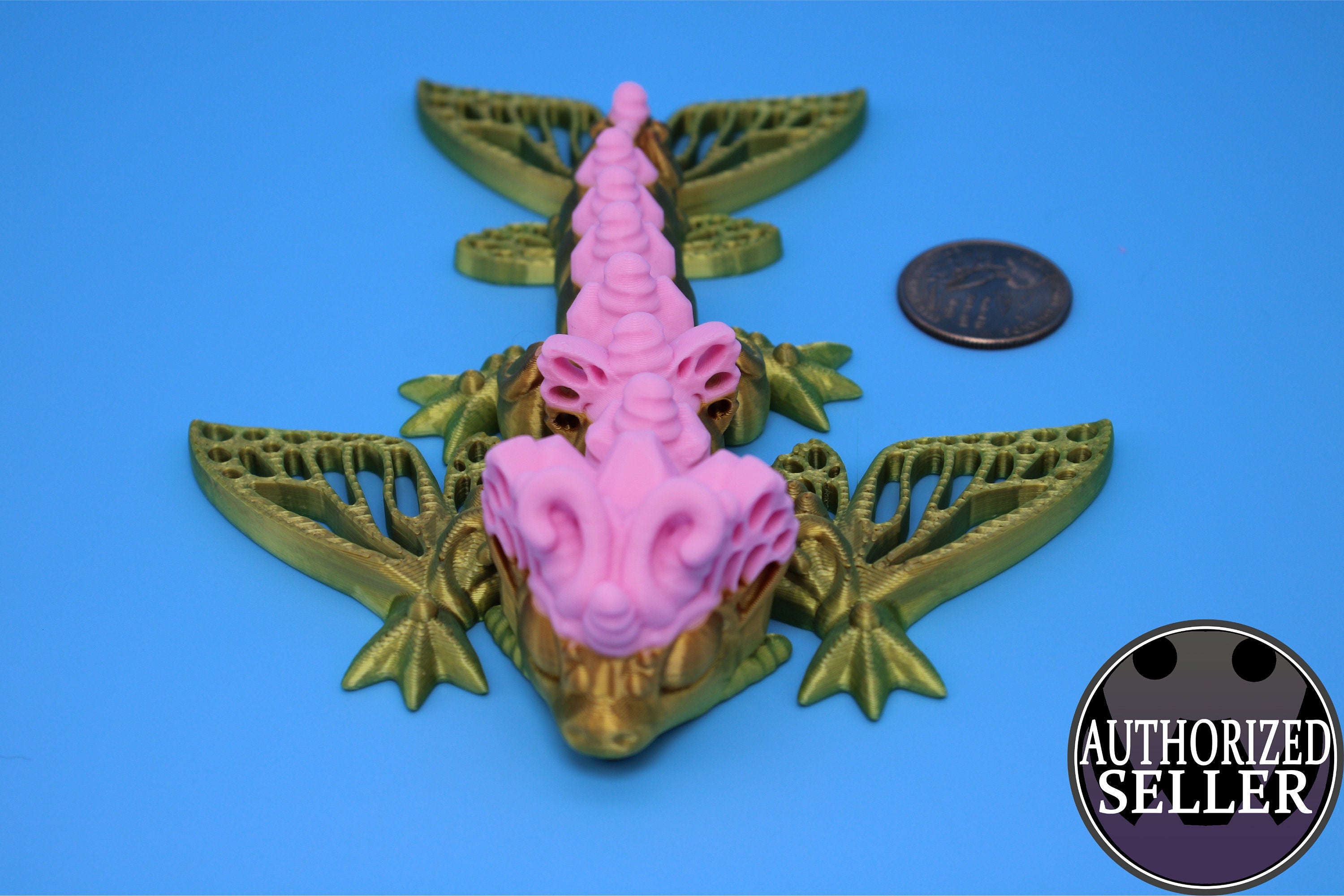 Butterfly Wyvern | Miniature | 3D Printed | Wyvern Dragon | 3.25 in. | Dragon Toy | Fidget Toy | Flexi Dragon.