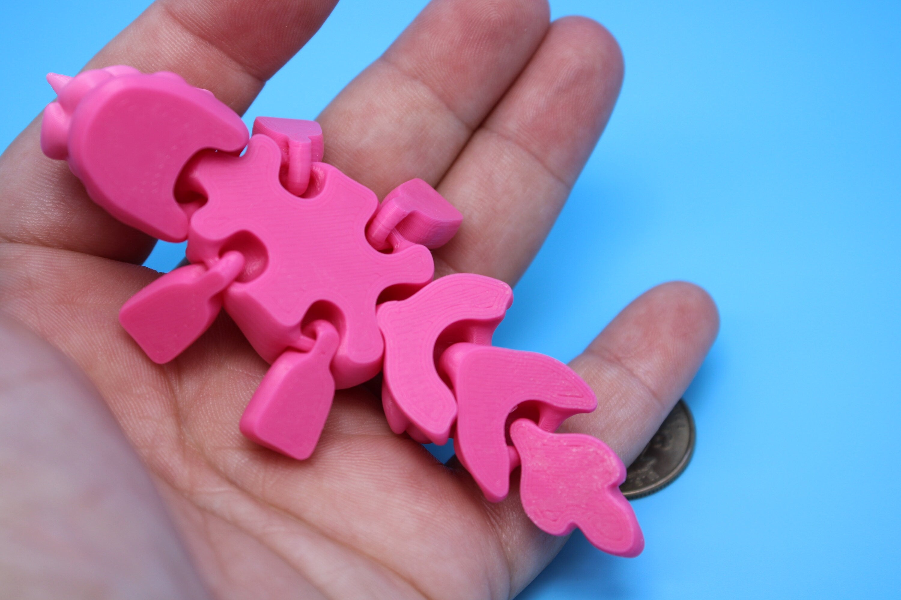 Unicorn no Wings- Pink | 3D Printed | Cute Unicorn | Sensory Toy | Fidget Toy | Articulating Unicorn.