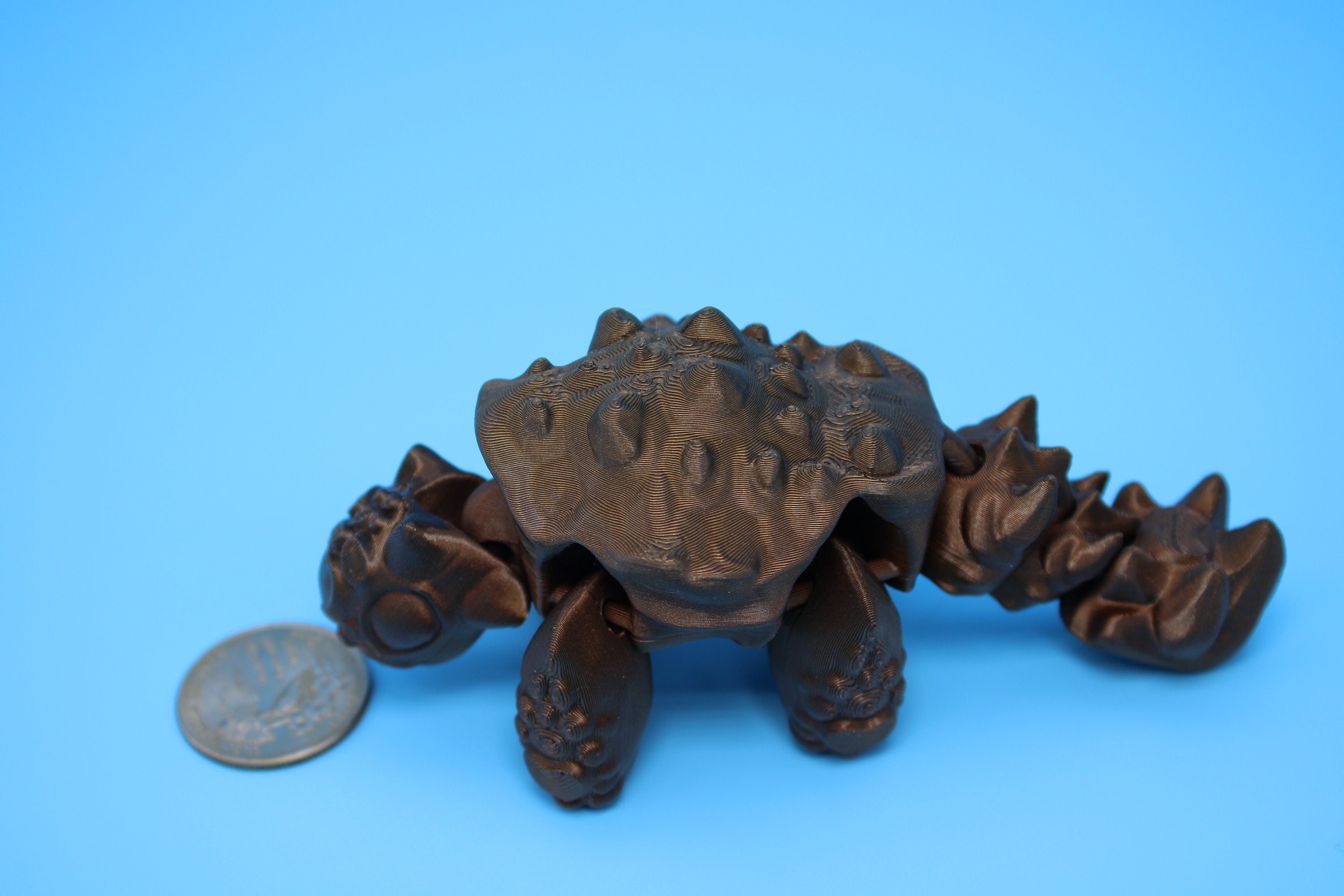 Dinosaur | 3D Printed Cute Anky | Sensory Toy | Fidget Toy | Articulating Ankylosaurus 4.75 in.