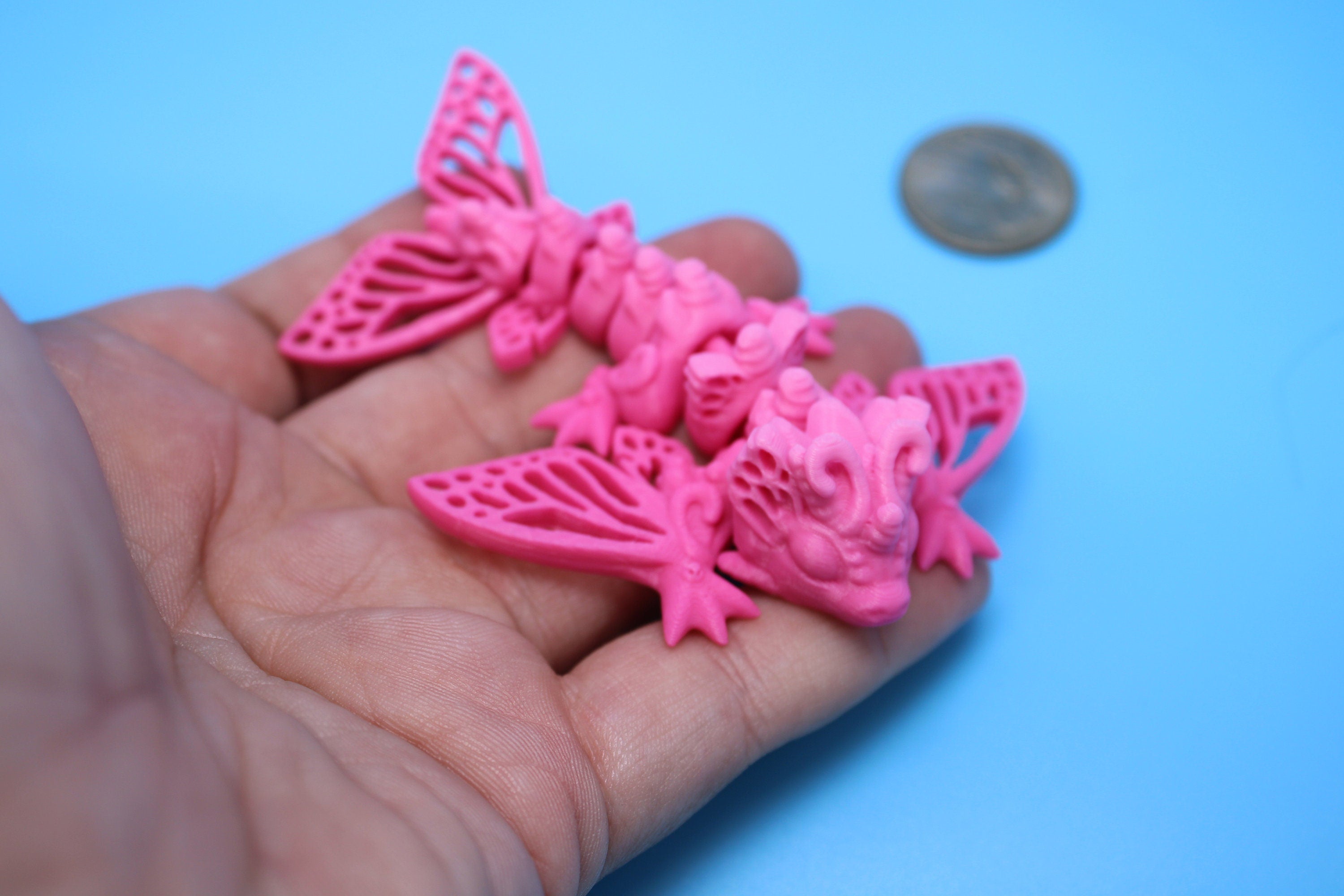 Butterfly Wyvern | Miniature | 3D Printed | Wyvern Dragon | 3.25 in. | Dragon Toy | Fidget Toy | Flexi Dragon.