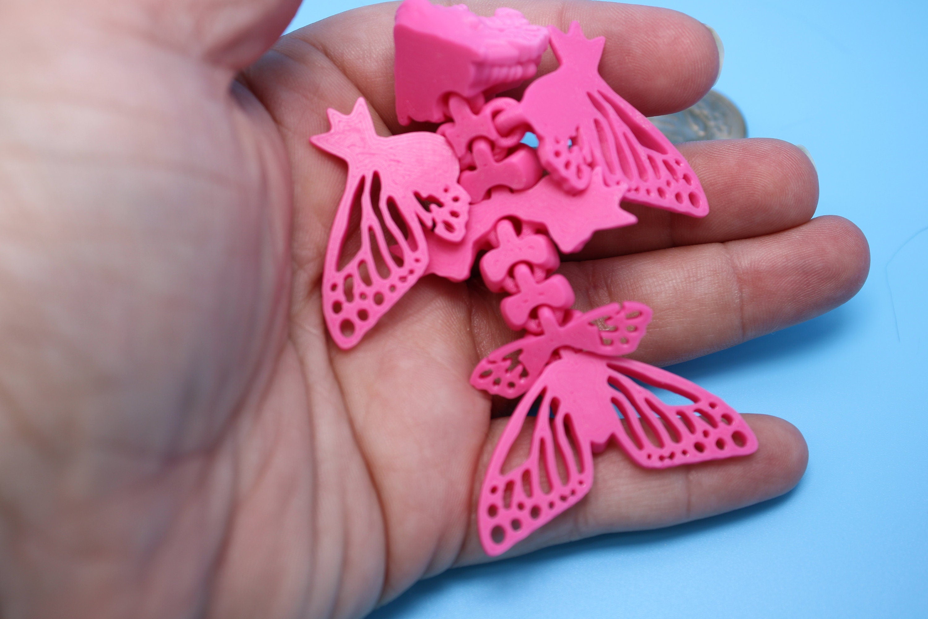 Butterfly Wyvern | Miniature | 3D Printed | Wyvern Dragon | 3.25 in. | Dragon Toy | Fidget Toy | Flexi Dragon.